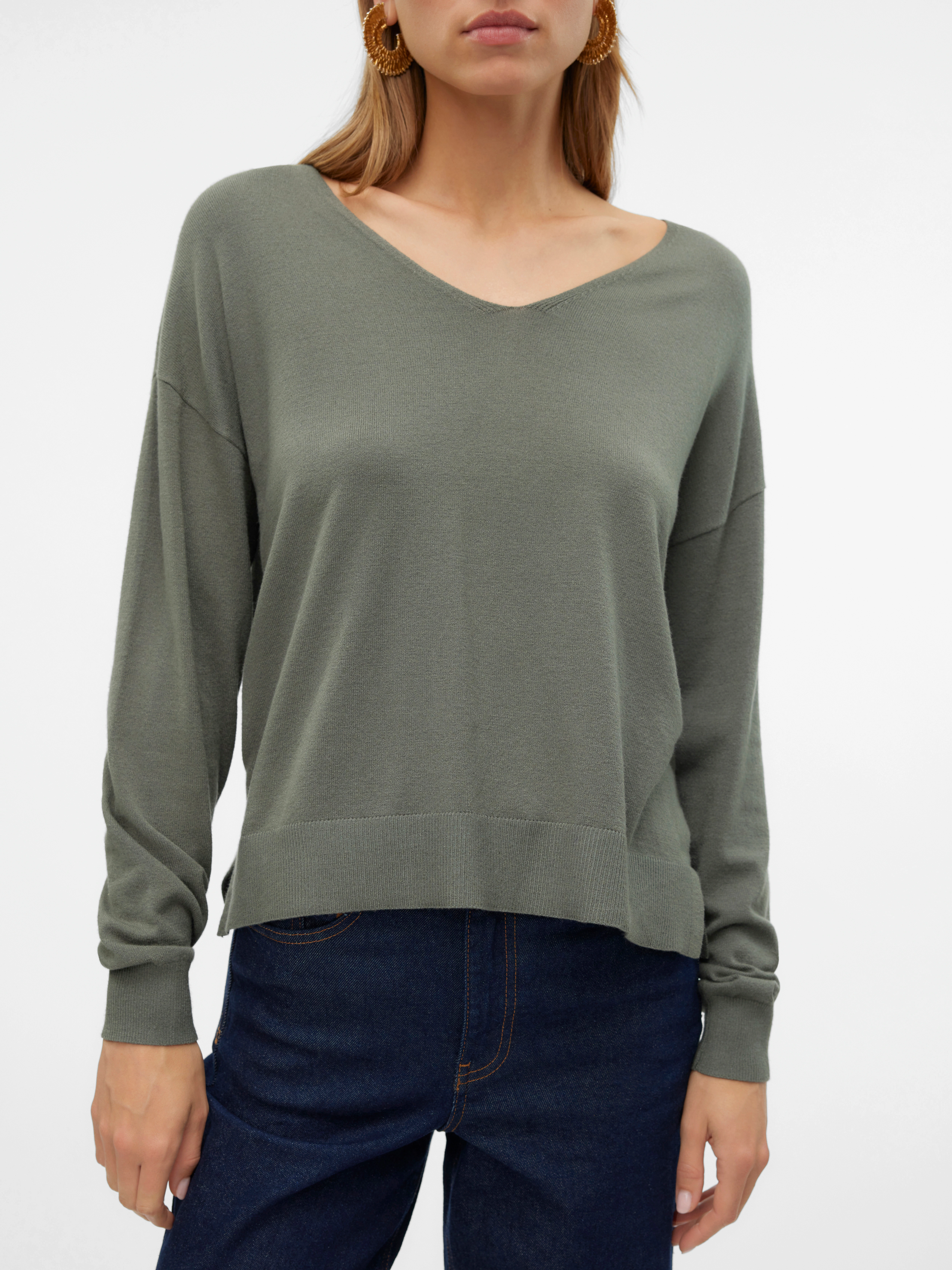 Vero Moda V-Ausschnitt-Pullover "VMBREEZE LS V-NECK PULLOVER GA BOO" günstig online kaufen