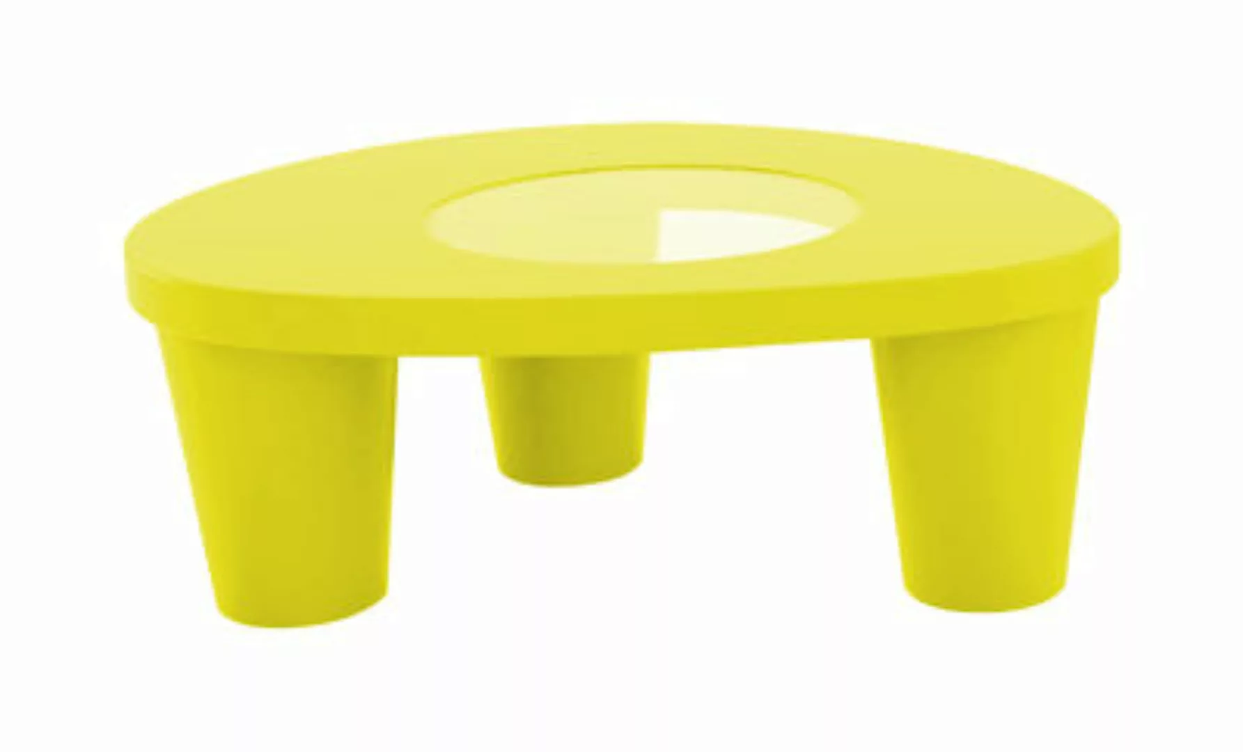 Couchtisch Low Lita glas plastikmaterial gelb - Slide - Gelb günstig online kaufen