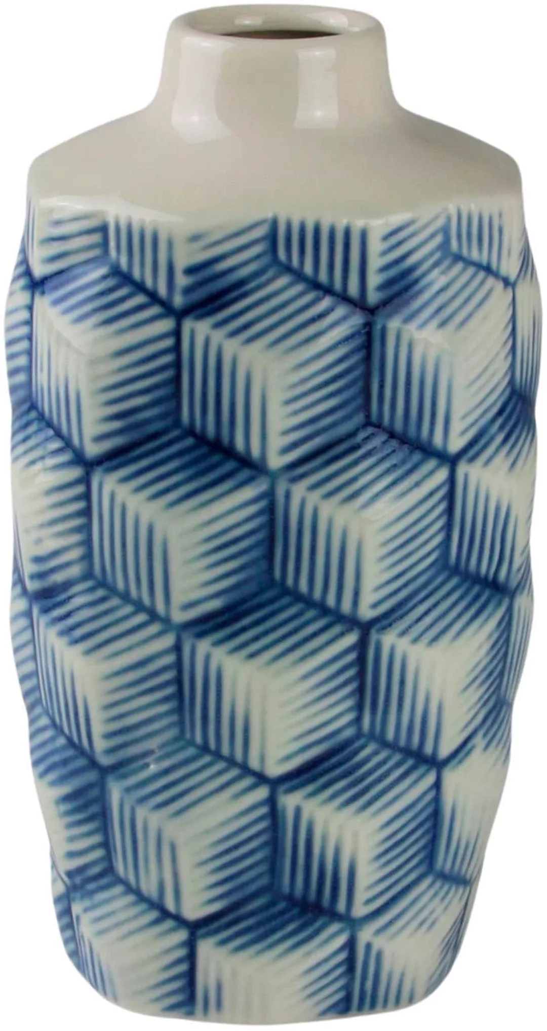 AM Design Dekovase "Raute, blau-weiß, Tischvase aus Keramik", (1 St.), Kera günstig online kaufen