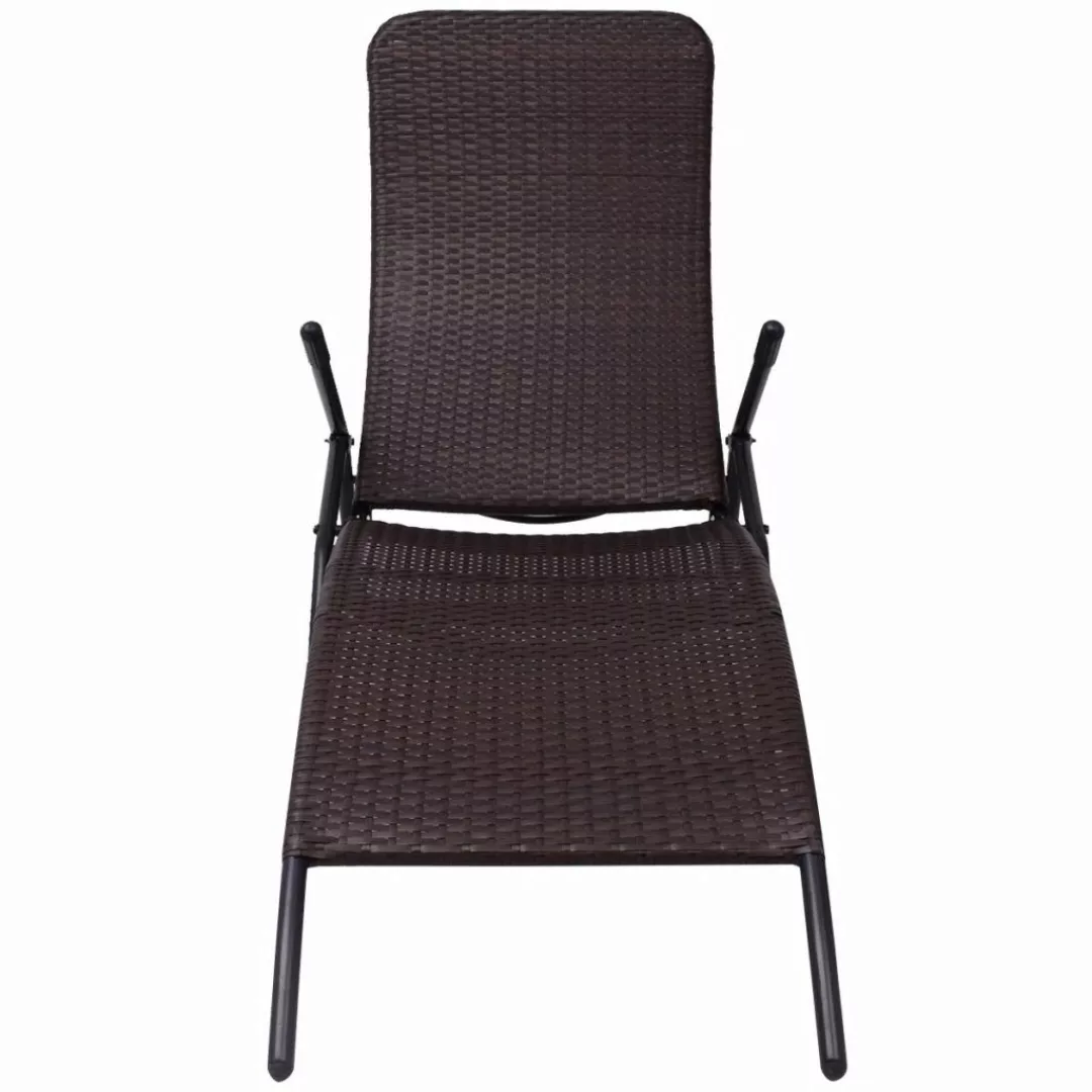 Sonnenliege Klappbar Poly Rattan Braun günstig online kaufen