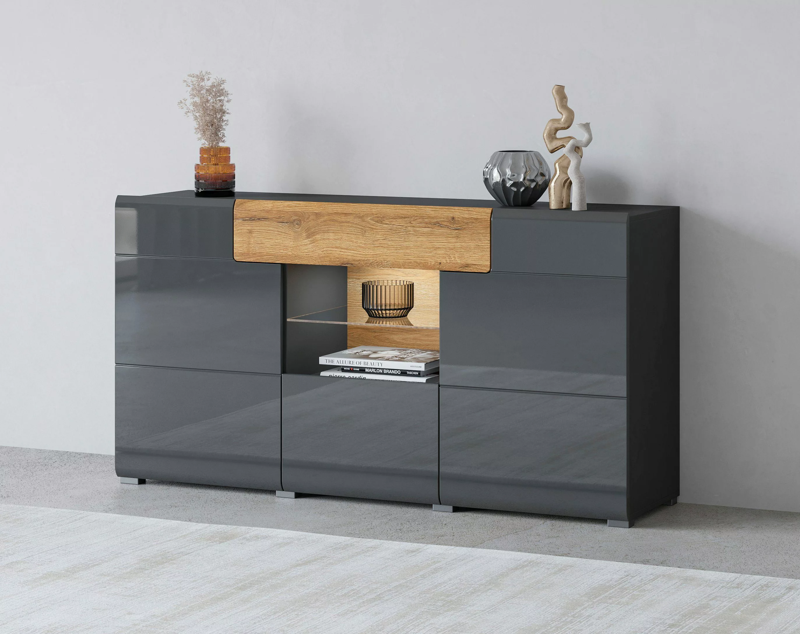 INOSIGN Sideboard "Toledo,Breite 159cm,moderne Anrichte mit dekorative Fräs günstig online kaufen