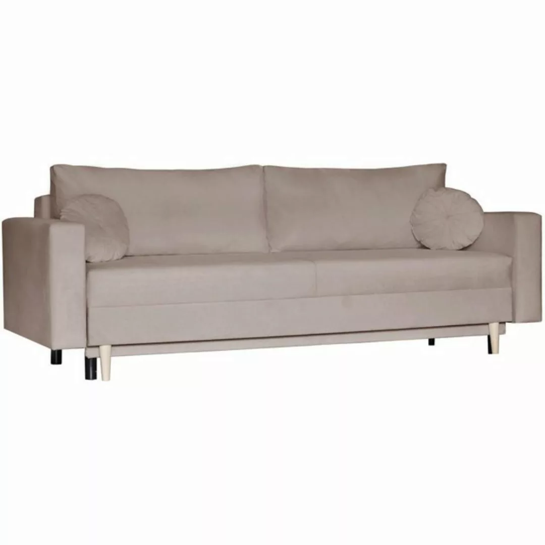 MOEBLO Schlafsofa AMARO, 3-Sitzer Velvet Sofa für Wohnzimmer, Sofa mit Stau günstig online kaufen