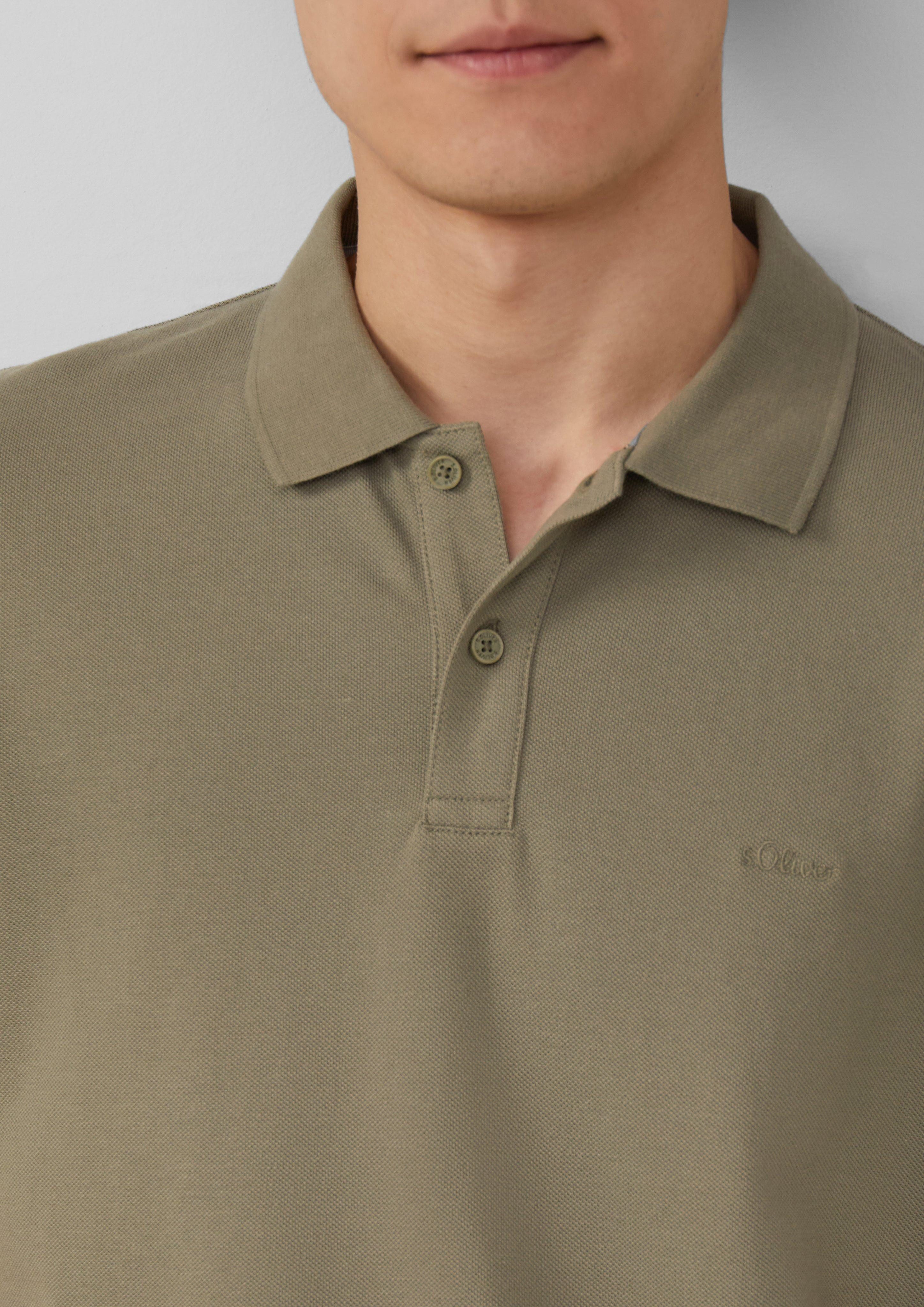s.Oliver Kurzarmshirt Poloshirt aus Baumwollpiqué Logo günstig online kaufen