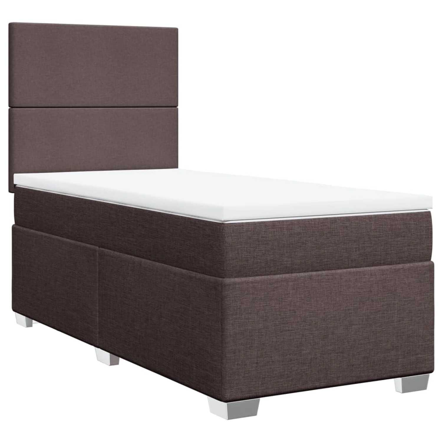 vidaXL Boxspringbett, Boxspringbett mit Matratze Dunkelbraun 100x200 cm Sto günstig online kaufen