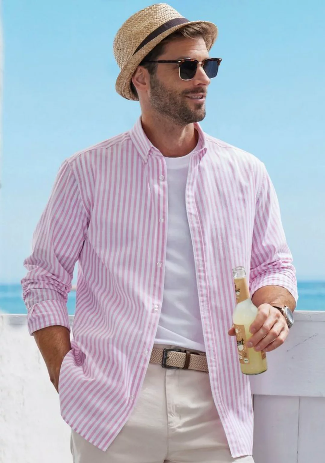John Devin Langarmhemd Regular Fit Langarmhemd mit Button-down-Kragen, aus günstig online kaufen