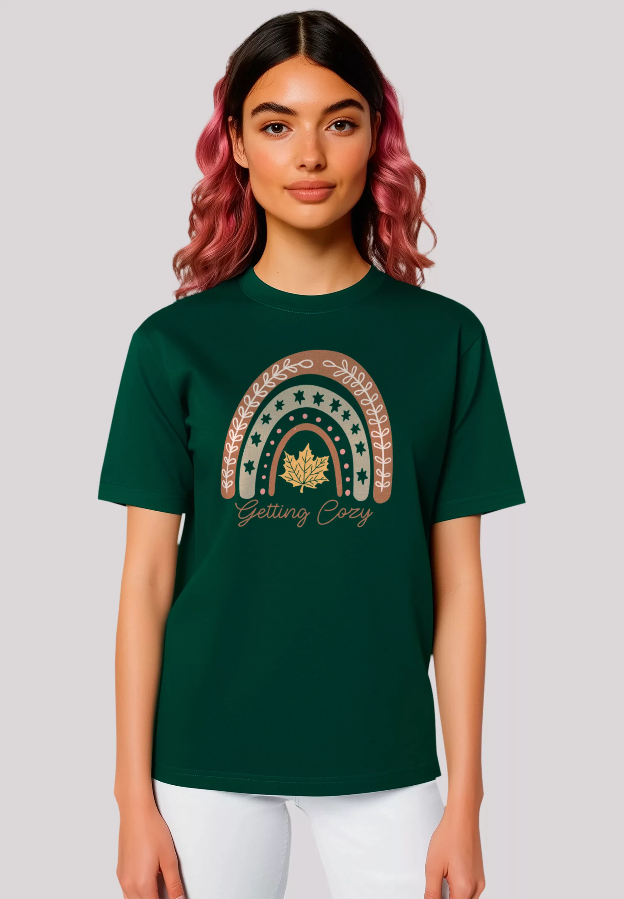 F4NT4STIC T-Shirt "Getting cozy Fall Herbst rainbow", Premium Qualität, Hal günstig online kaufen