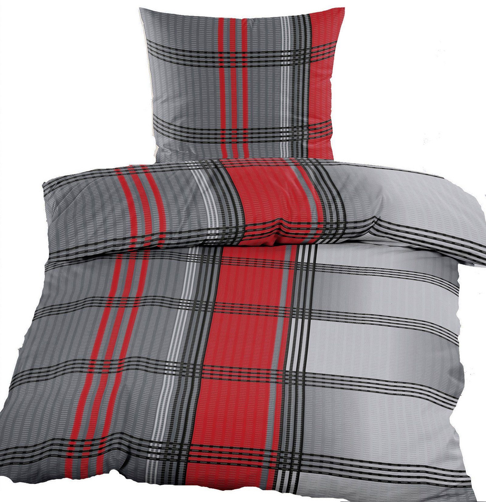 KH-Haushaltshandel Bettwäsche Seersucker Bettwäsche 135x200 +80x80cm, günstig online kaufen