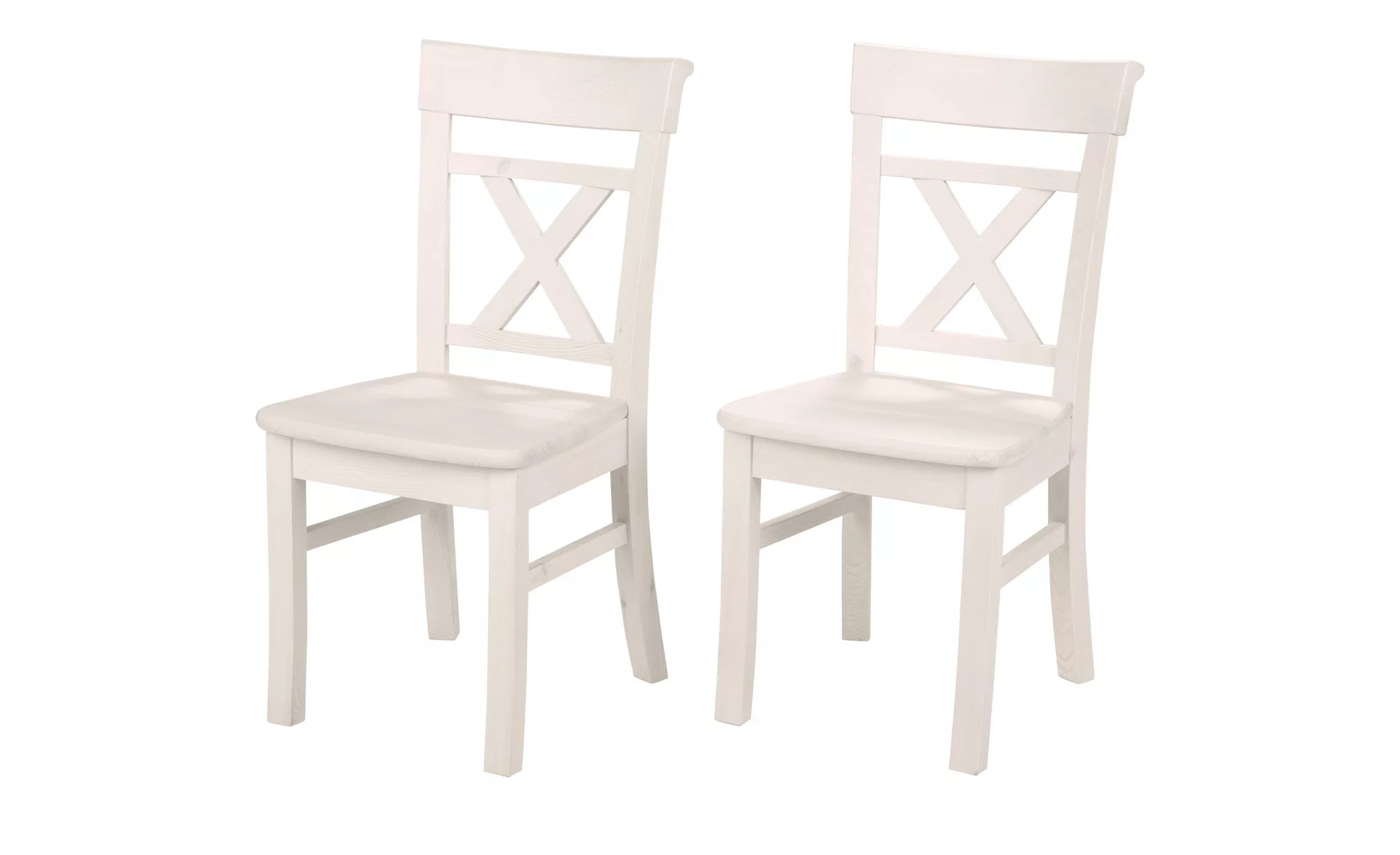 Massivholz-Stühle, 2er-Set   Bornholm ¦ weiß ¦ Maße (cm): B: 44 H: 96 T: 50 günstig online kaufen