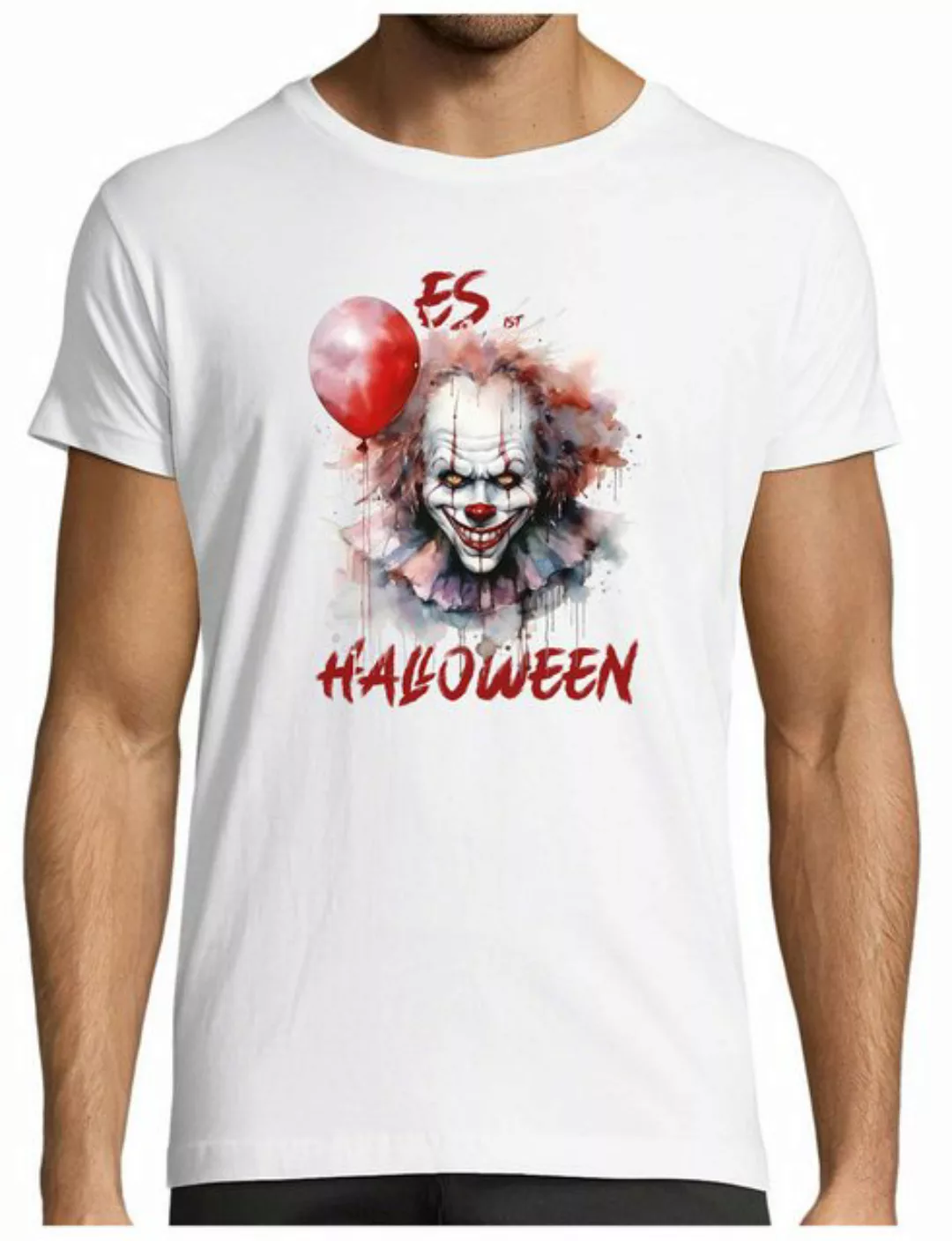 MyDesign24 T-Shirt Herren Halloween Shirt mit einzigartigem Clownsmotiv Es günstig online kaufen