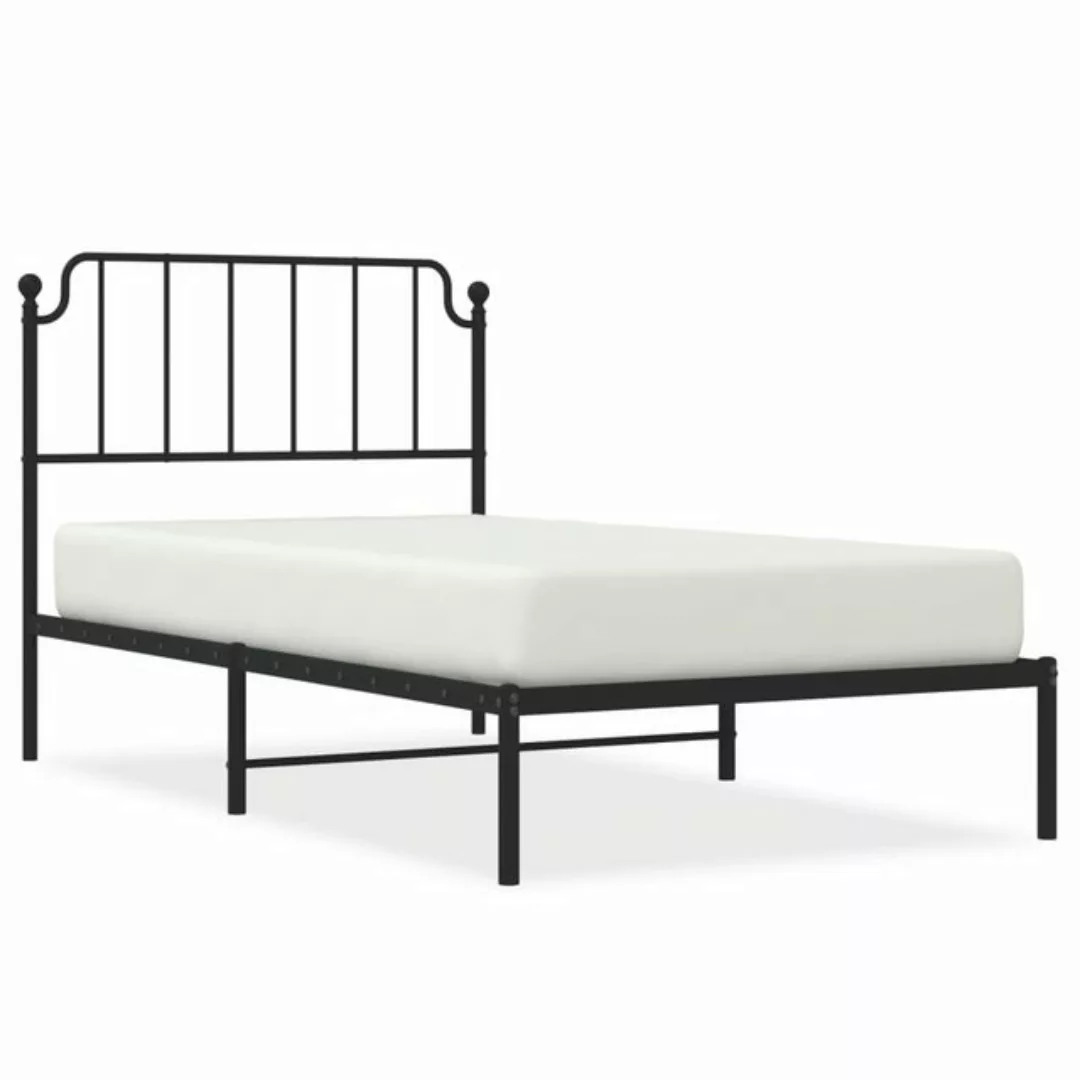 vidaXL Bettgestell Bettgestell mit Kopfteil Metall Schwarz 100x200 cm Bett günstig online kaufen