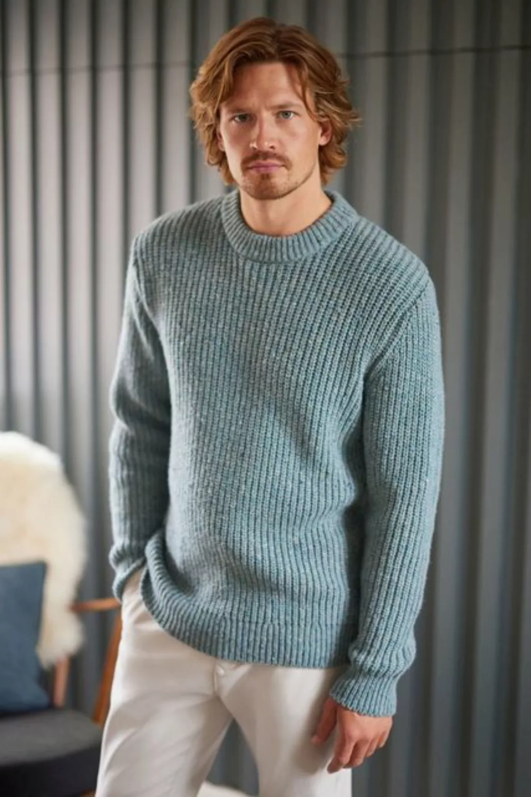 Next Rundhalspullover Schwerer Strickpullover mit Rundhalsausschnitt (1-tlg günstig online kaufen