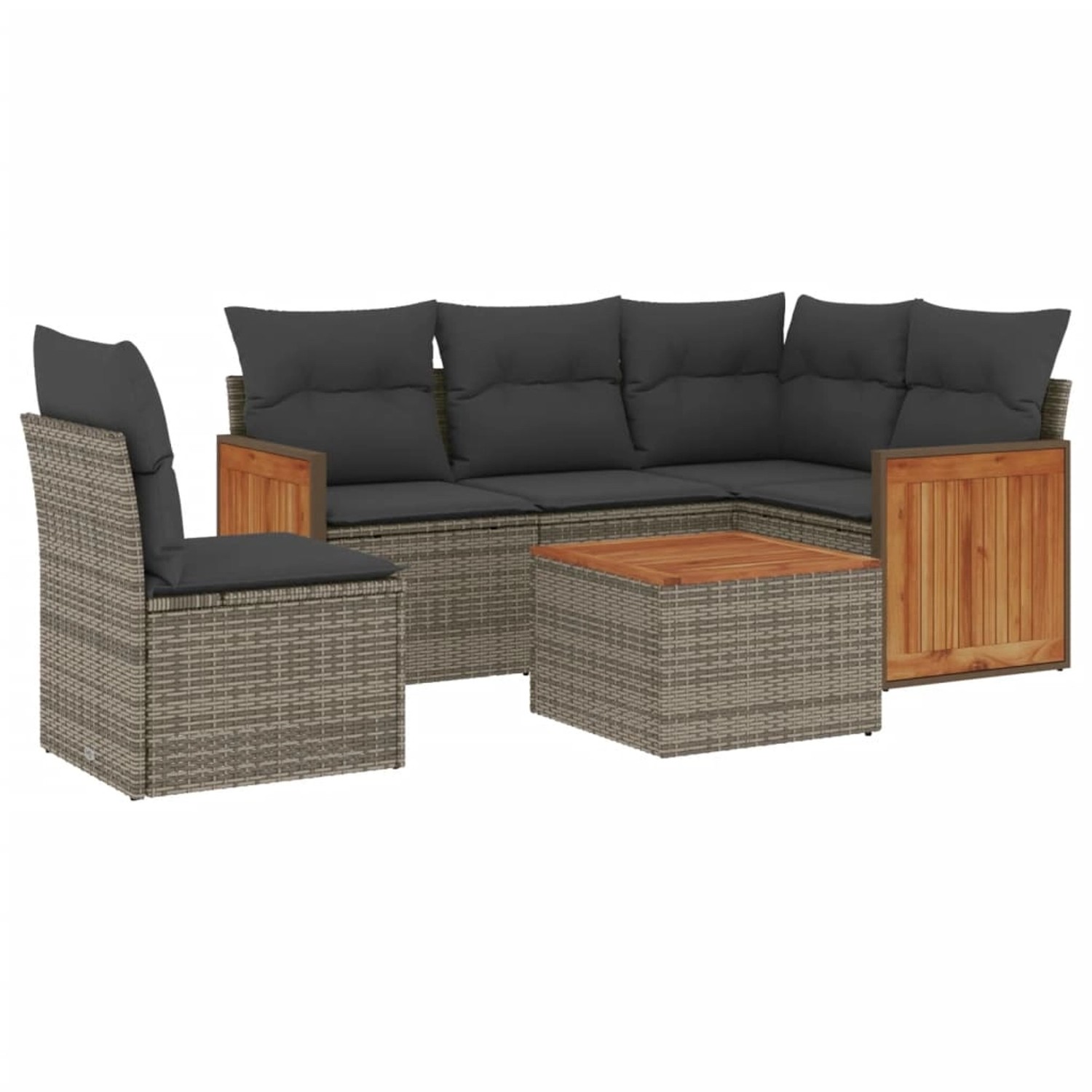 vidaXL 6-tlg Garten-Sofagarnitur mit Kissen Grau Poly Rattan Modell 133 günstig online kaufen