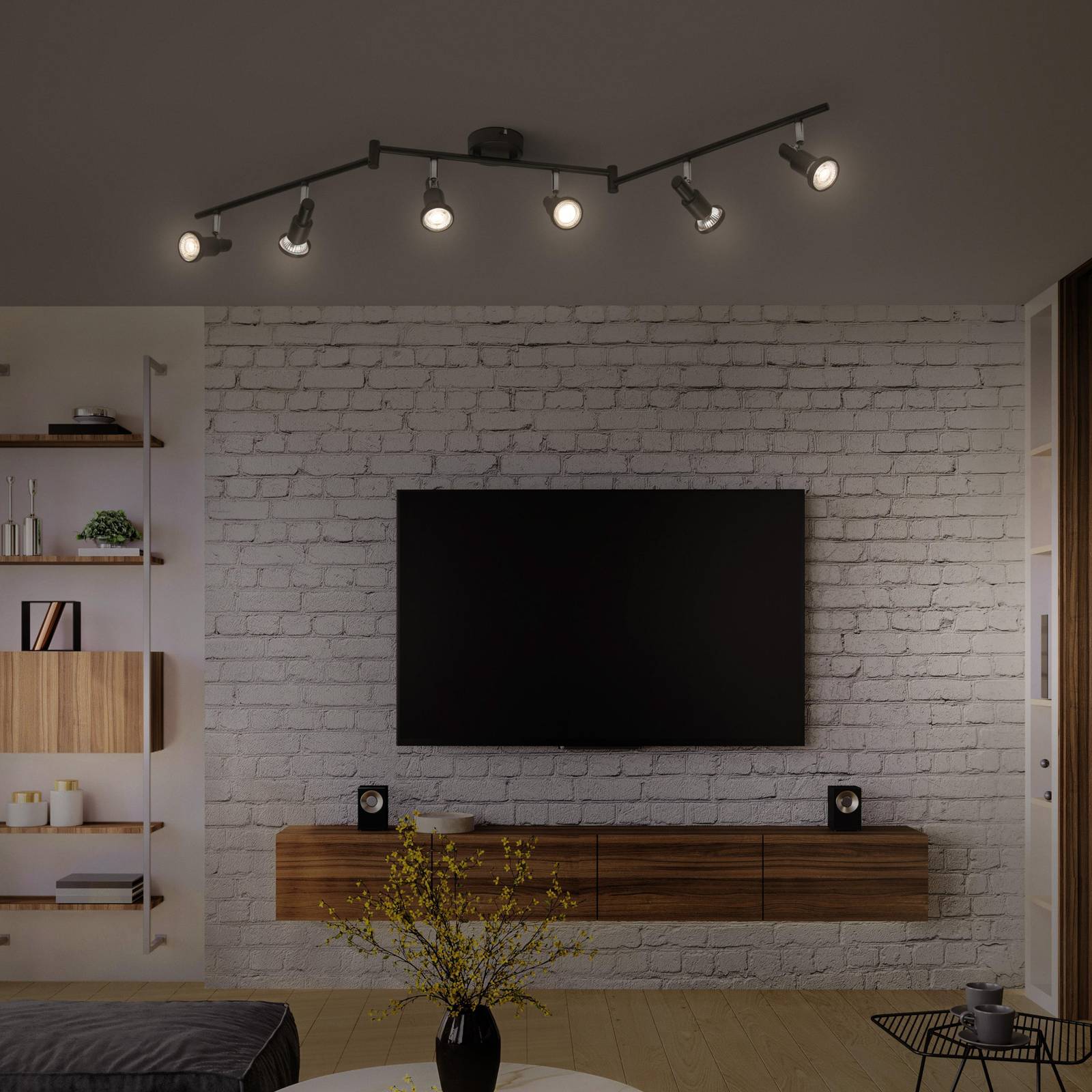 LEDVANCE LED-Deckenstrahler Spot GU10, sechsflammig, schwarz günstig online kaufen