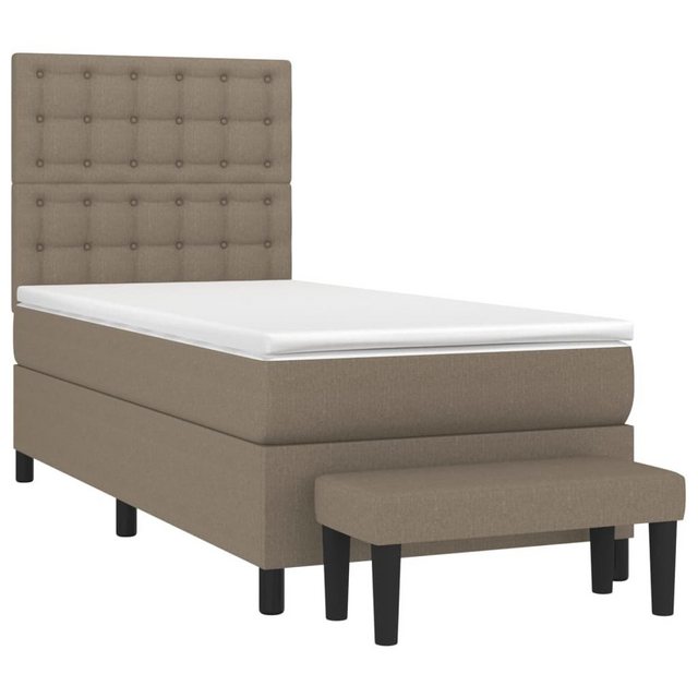 vidaXL Bett Boxspringbett mit Matratze Taupe 90x200 cm Stoff günstig online kaufen