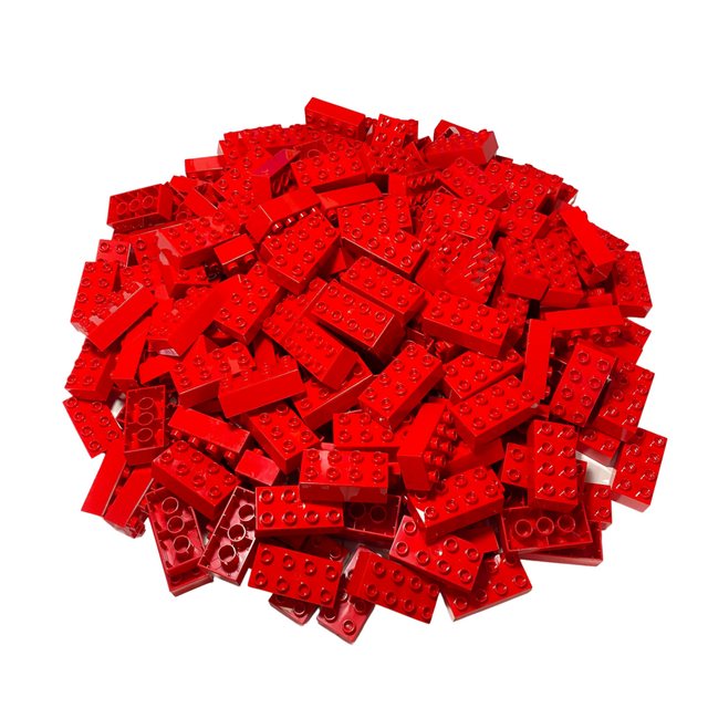 LEGO® Spielbausteine LEGO® Duplo 2x4 Steine Rot - 80 Stück - Grundbausteine günstig online kaufen