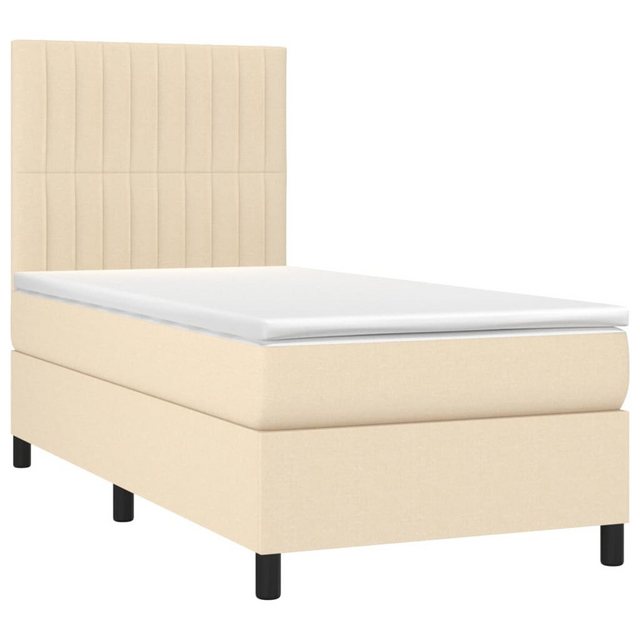 vidaXL Boxspringbett Boxspringbett mit Matratze Creme 100x200 cm Stoff Bett günstig online kaufen