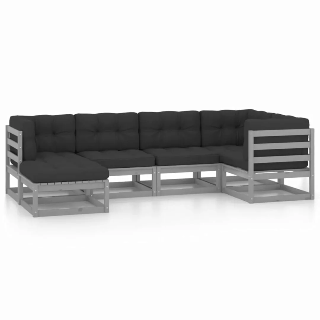 6-tlg. Garten-lounge-set Mit Kissen Kiefer Massivholz günstig online kaufen