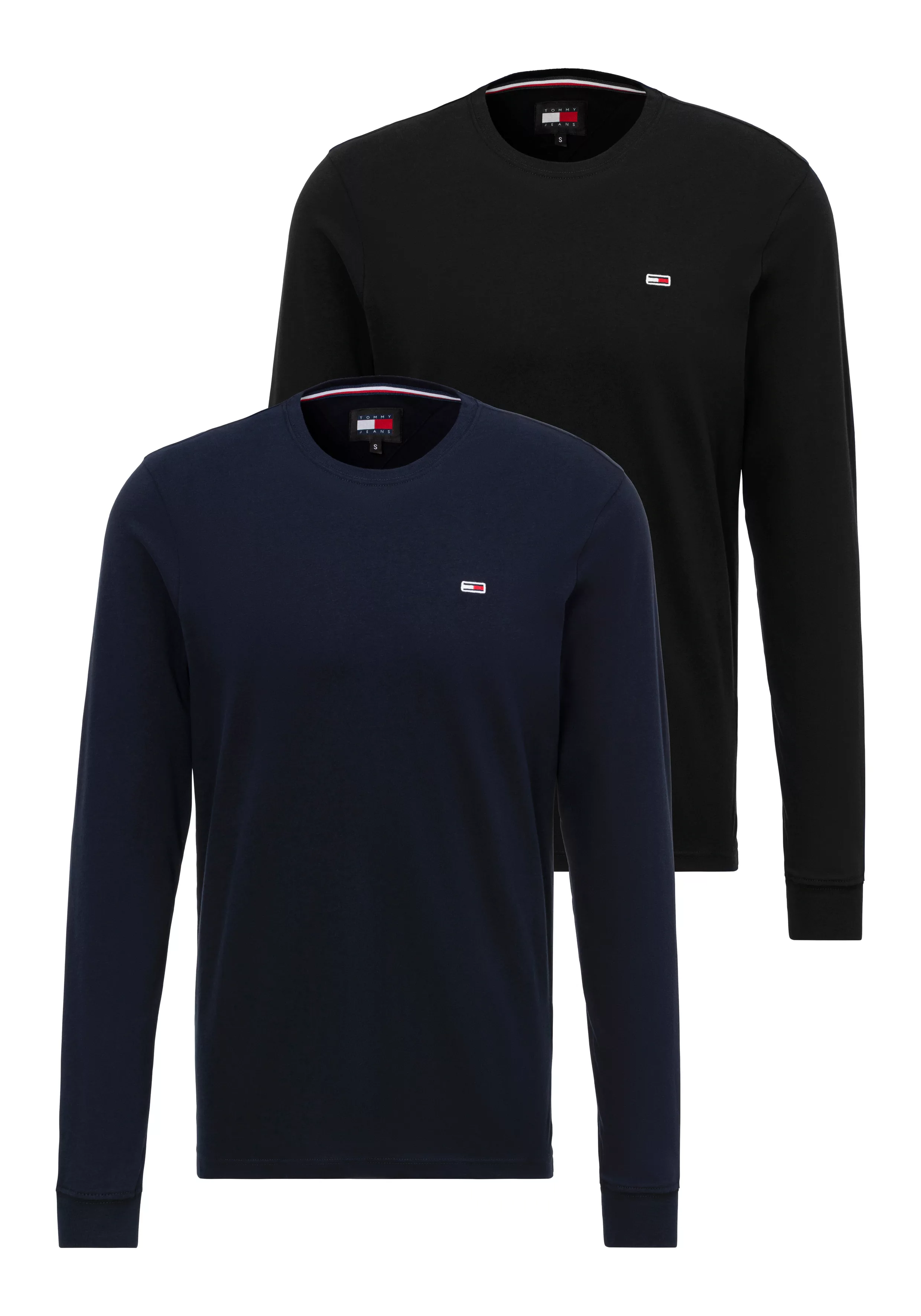 Tommy Jeans Langarmshirt TJM REG 2 PACK LS TEE mit bestickten Markenlogo au günstig online kaufen