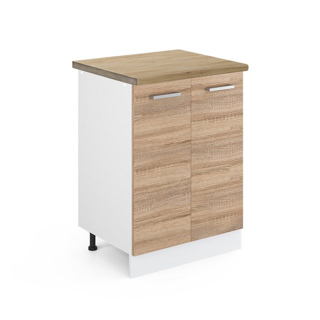 Vicco Unterschrank R-Line, Sonoma/Weiß, 60 cm ohne Arbeitsplatte günstig online kaufen