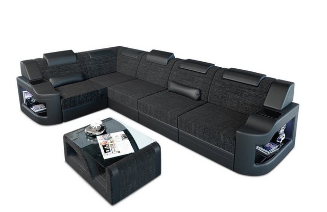 Sofa Dreams Ecksofa Design Polster Stoff Sofa Padua L Form H Strukturstoff günstig online kaufen