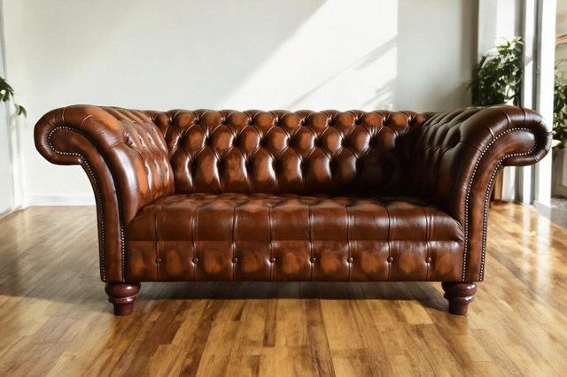 JVmoebel Chesterfield-Sofa Sofa Design 2 Sitzer Garnitur Ledersofa Polster günstig online kaufen