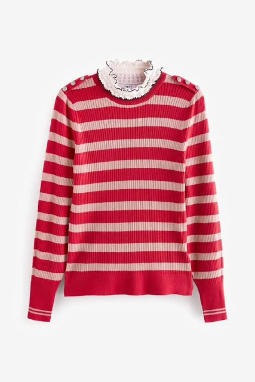 Next Stehkragenpullover Hochgeschlossener Pullover mit Streifen (1-tlg) günstig online kaufen