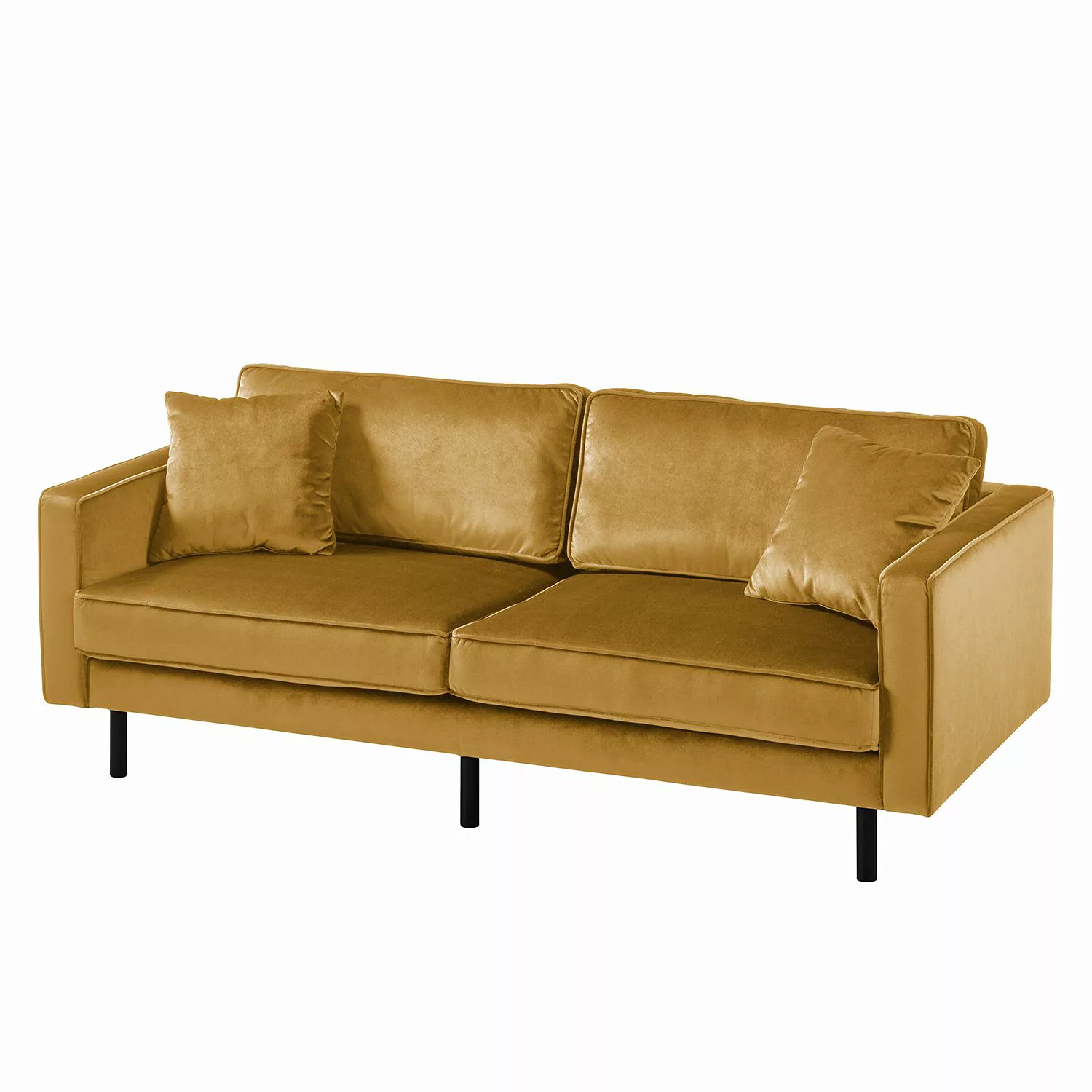 home24 Eva Padberg Collection Sofa Edina 3-Sitzer Honig Samt 207x81x96 cm günstig online kaufen