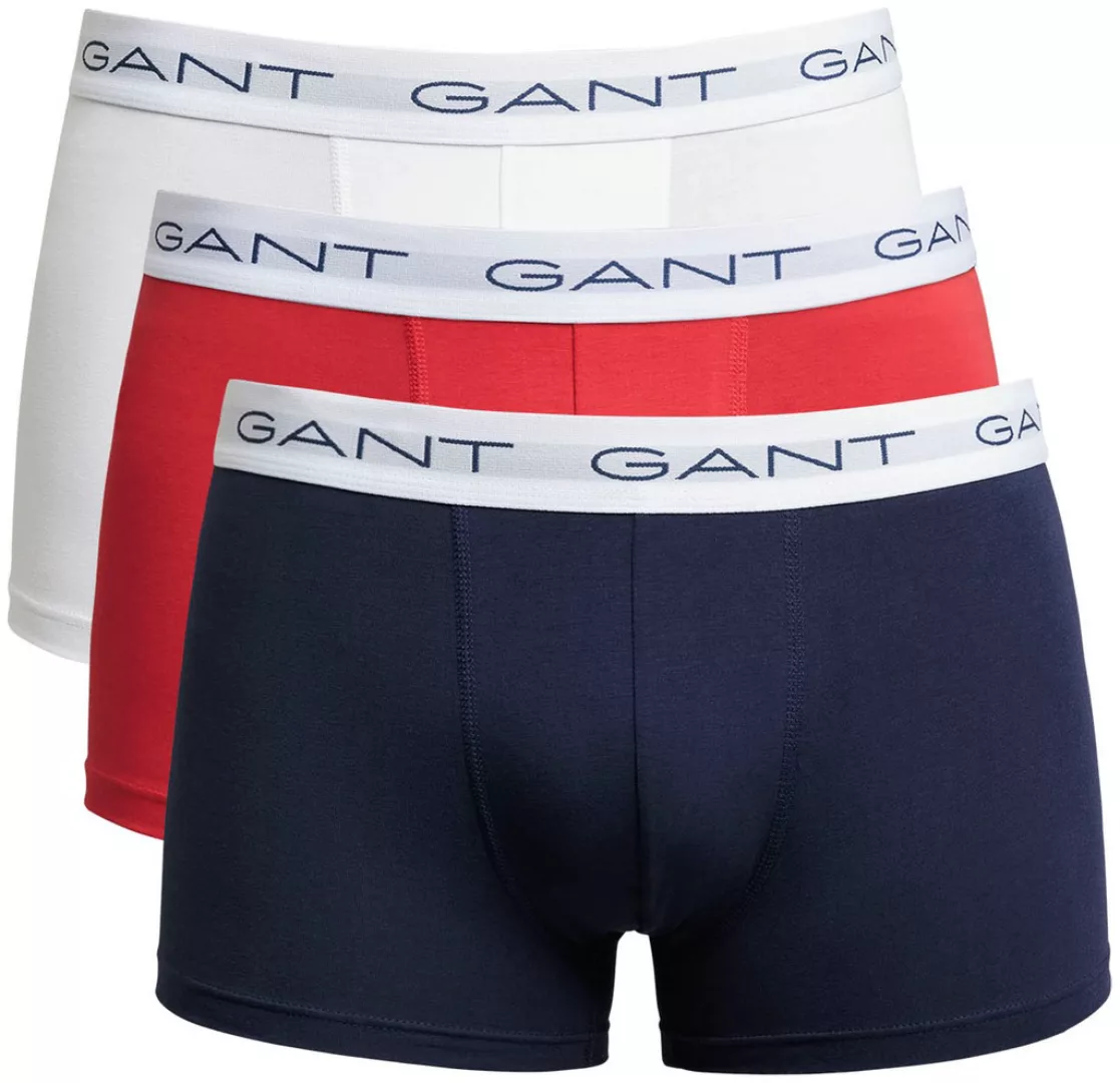 GANT 3-er-Set Boxer Trunks Blau, Rot & Weiss günstig online kaufen