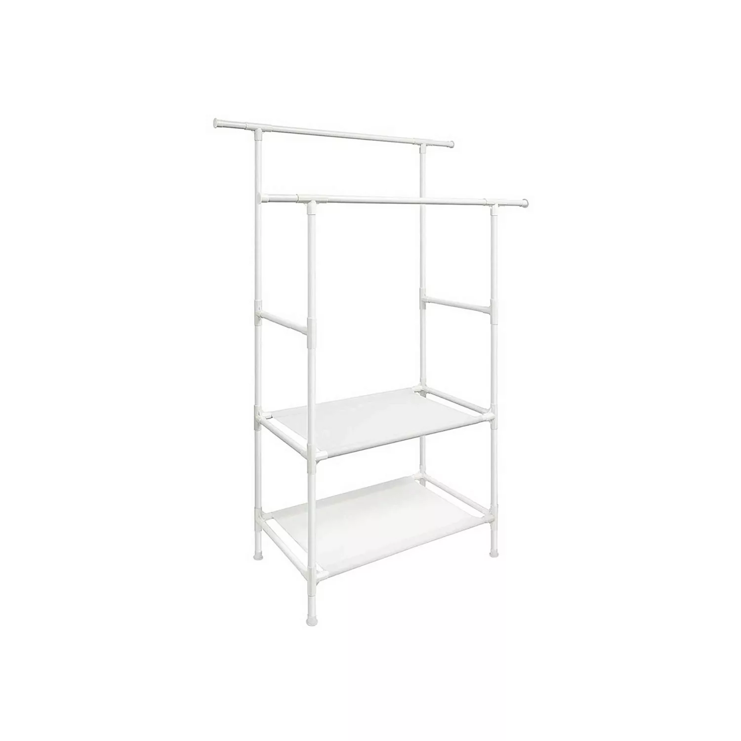 Songmics Kleiderständer 2 Ablagen 47 cm x 117 cm x 176 cm Weiß günstig online kaufen