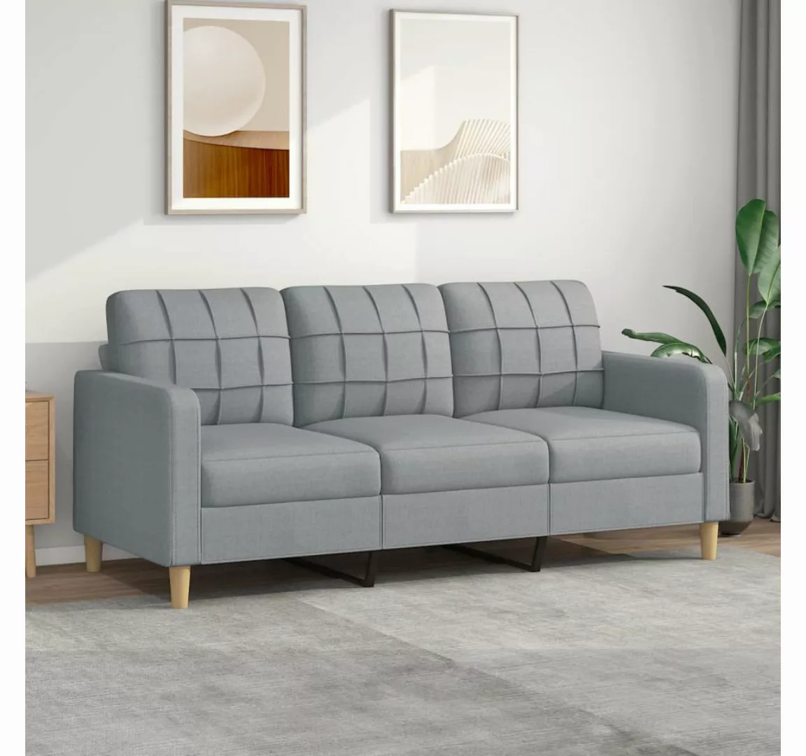 vidaXL Sofa 3-Sitzer Sofa Couch Möbel Weinrot 180 cm Stoff günstig online kaufen