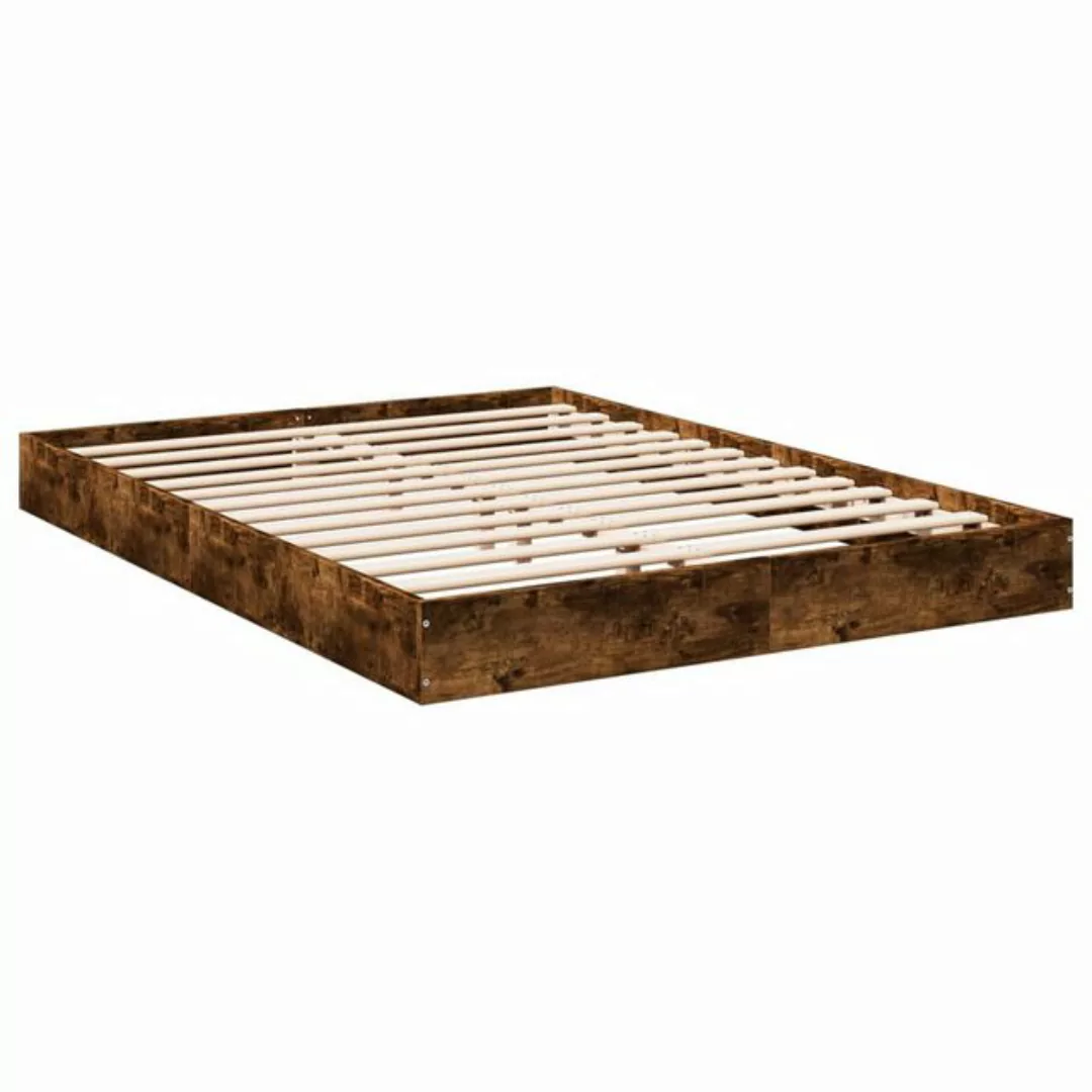 vidaXL Bett Bettgestell Räuchereiche 140x190 cm Holzwerkstoff günstig online kaufen