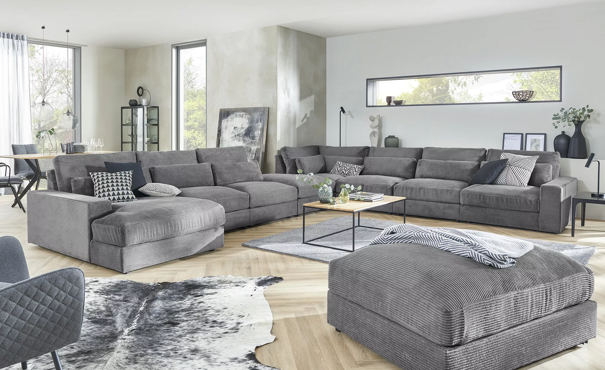 Wohnlandschaft  Branna ¦ grau ¦ Maße (cm): B: 502 H: 88 T: 412 Polstermöbel günstig online kaufen