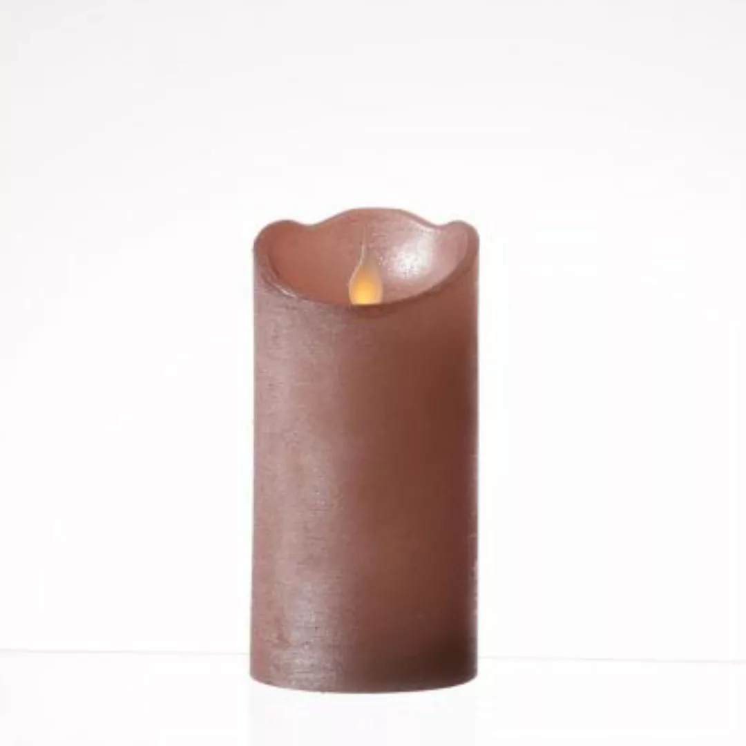 MARELIDA LED Kerze Twinkle Echtwachs bewegte Flamme D: 7,5cm H: 15cm rosa günstig online kaufen