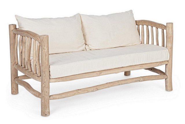 Natur24 Sofa Sofa Sahel 140x78x75cm Teakholz Natur Sofa Couch Polster günstig online kaufen