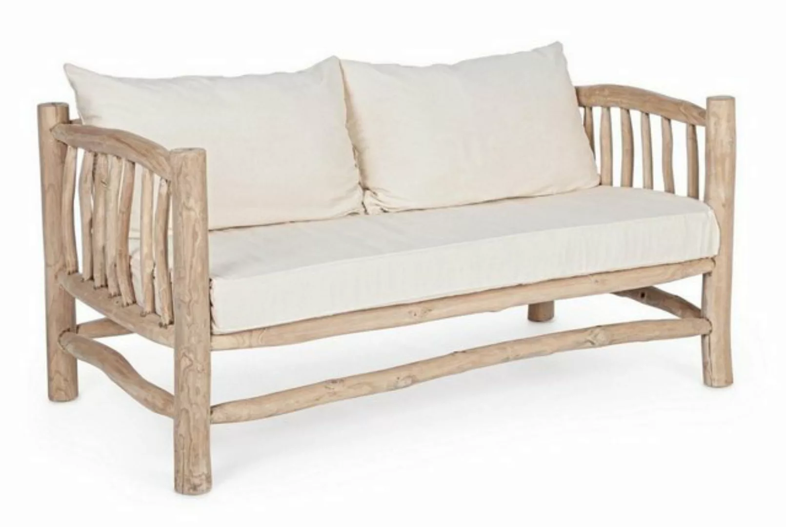 Natur24 Sofa Sofa Sahel 140x78x75cm Teakholz Natur Sofa Couch Polster günstig online kaufen