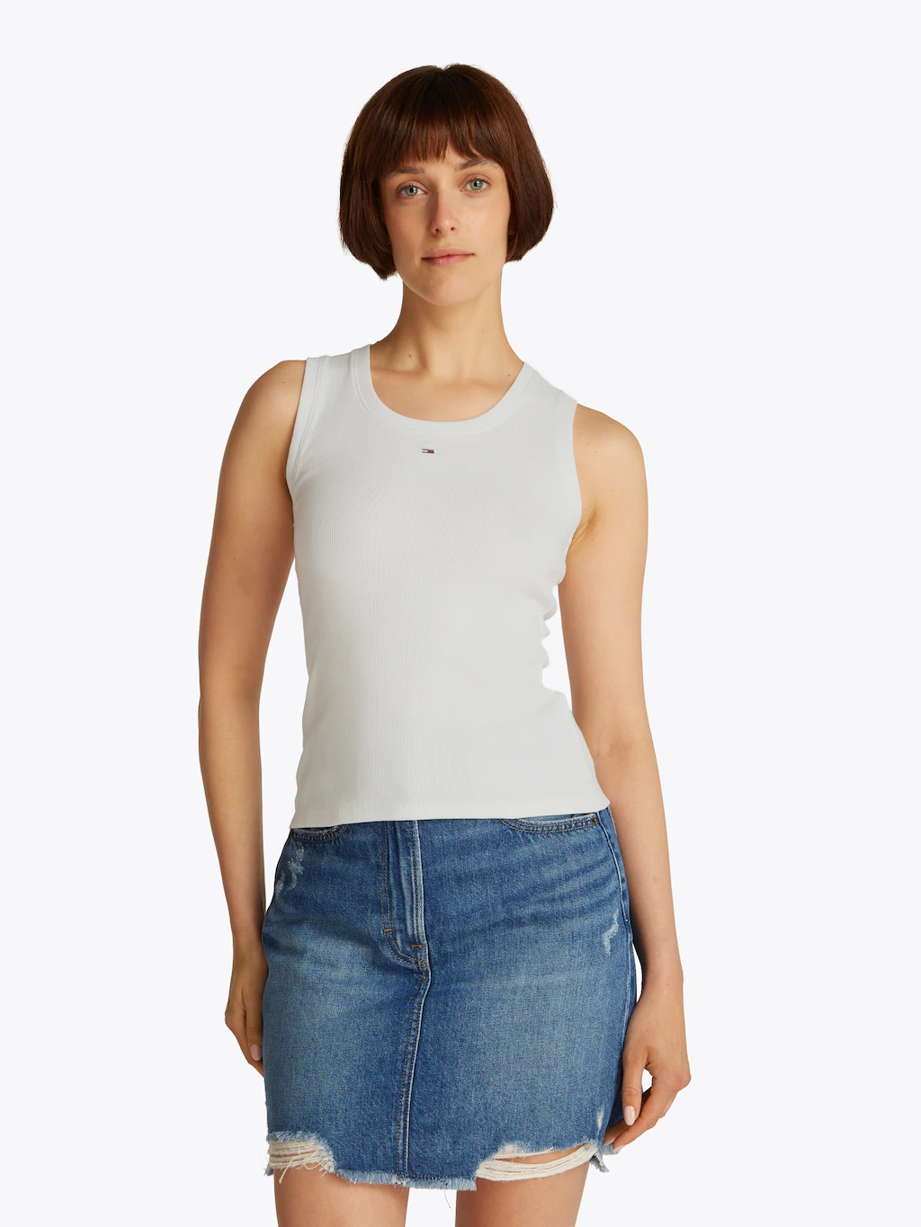 Tommy Jeans Tanktop "TJW ESSENTIAL RIB TANK EXT", mit Logostickerei günstig online kaufen