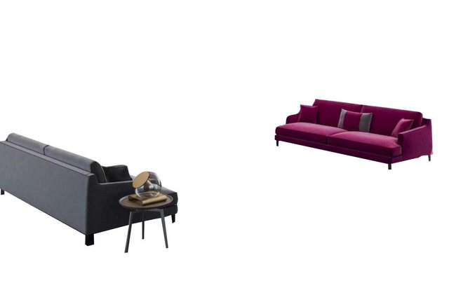 JVmoebel Sofa Moderne Graue Wohnzimmer Sofagarnitur Luxus 3+2+1 Sitzer Hock günstig online kaufen