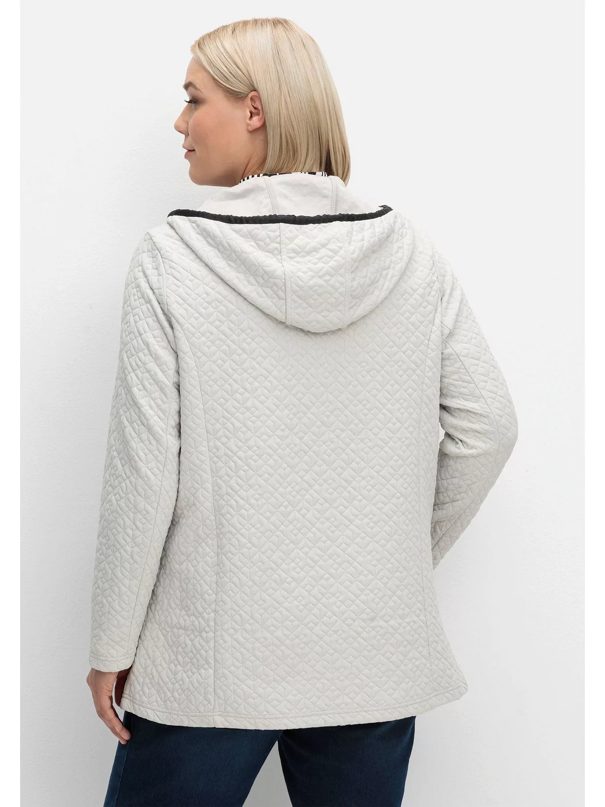 Sheego Kapuzensweatjacke "Große Größen", in gesteppter Jacquard-Qualität günstig online kaufen