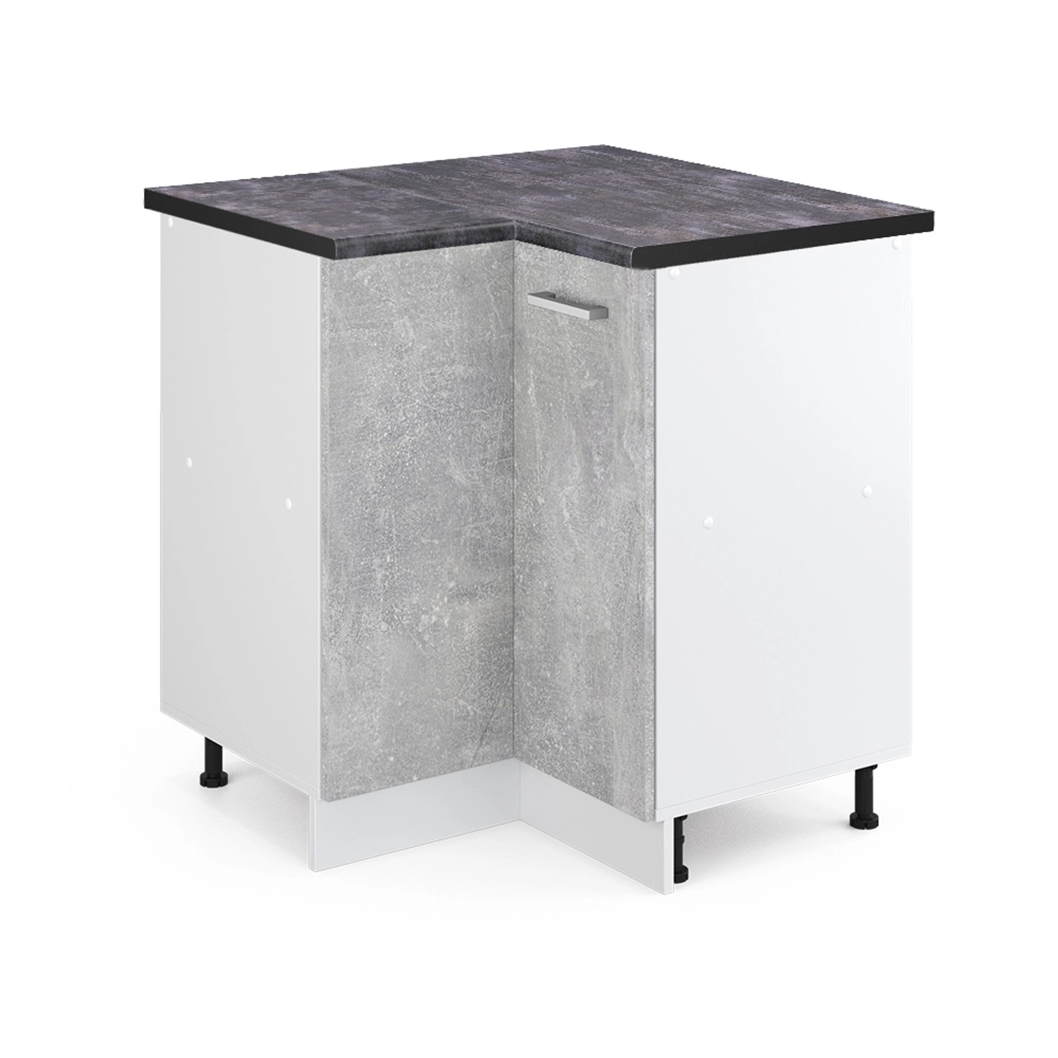 Vicco Eckunterschrank R-Line, Beton/Weiß, 75.6 cm günstig online kaufen