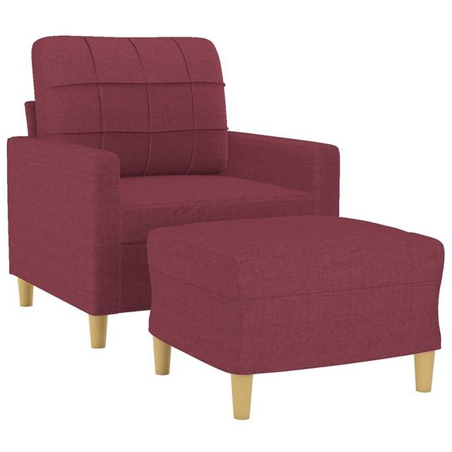 vidaXL Sofa Sessel mit Hocker Weinrot 60 cm Stoff günstig online kaufen