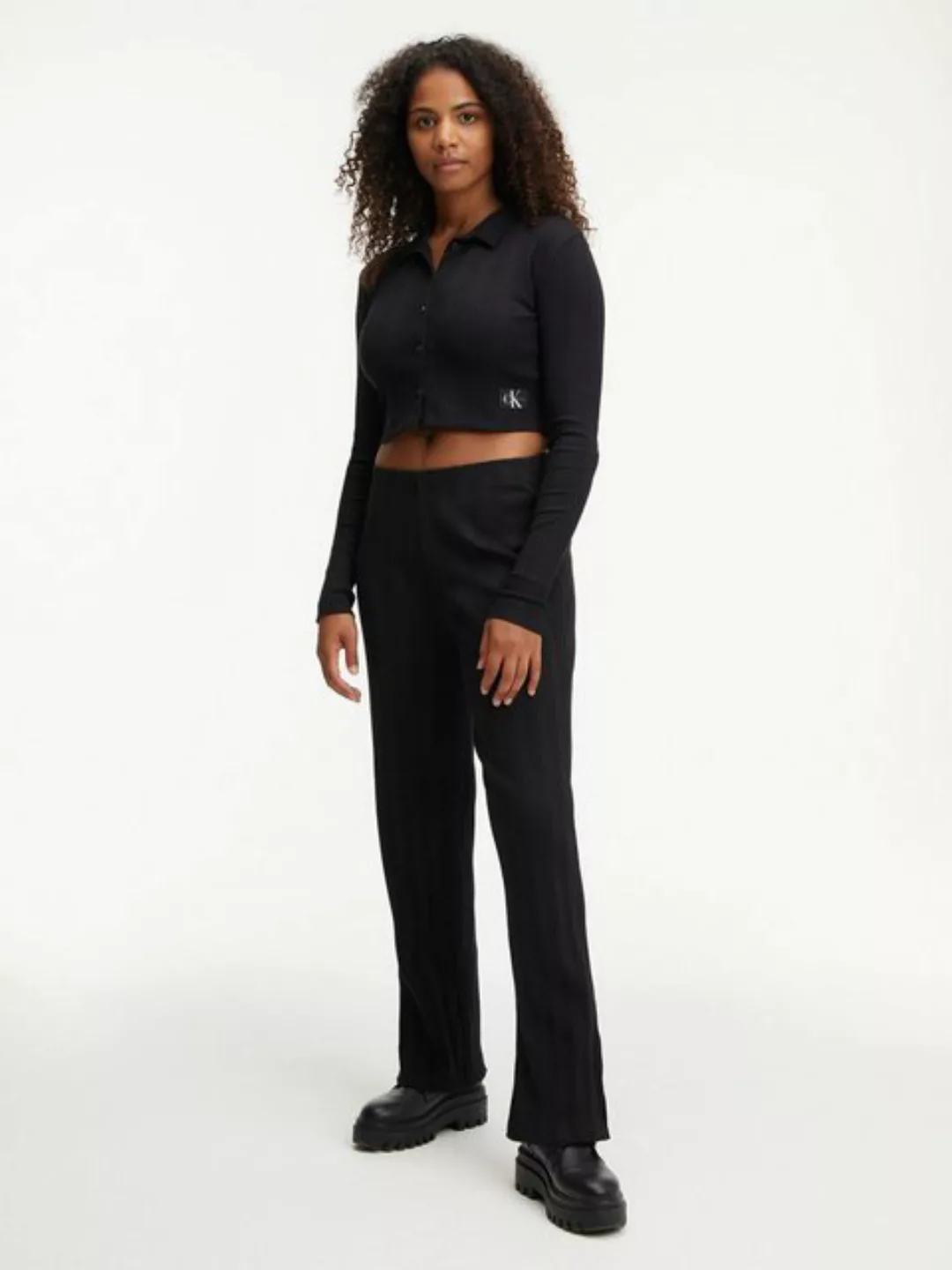 Calvin Klein Jeans Jerseyhose BADGE RIB STRAIGHT PANTS günstig online kaufen