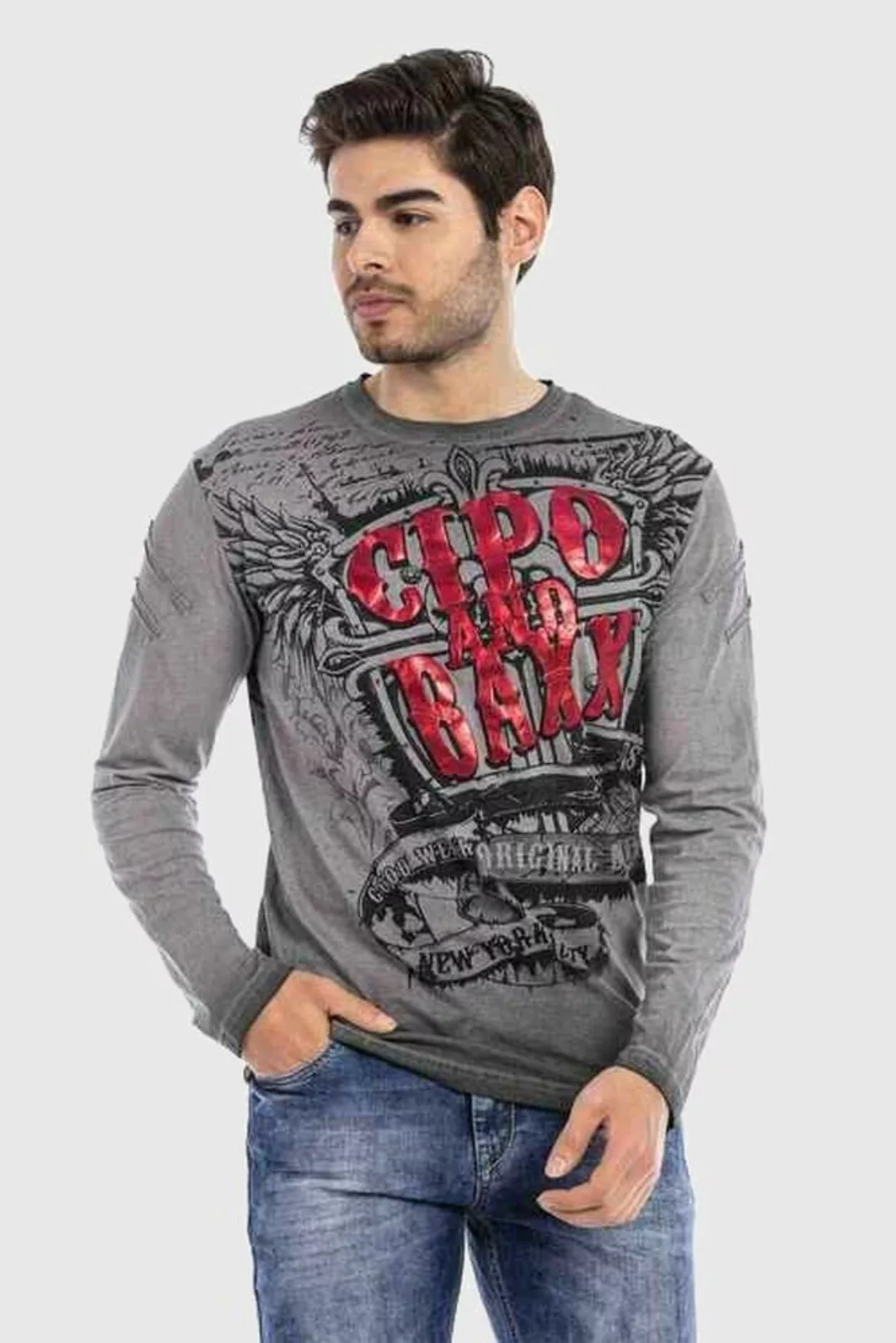 Cipo & Baxx T-Shirt "Sweatshirts", mit effektvollem Print günstig online kaufen