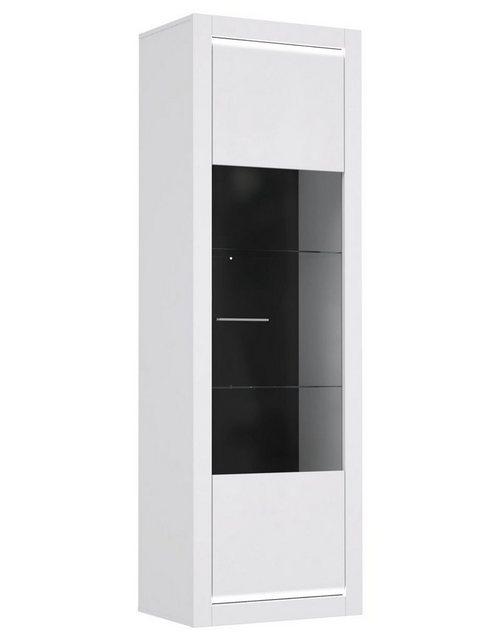 expendio Vitrine Livorno 2 weiß Hochglanz 64x196x42 cm mit LED-Lichtleisten günstig online kaufen