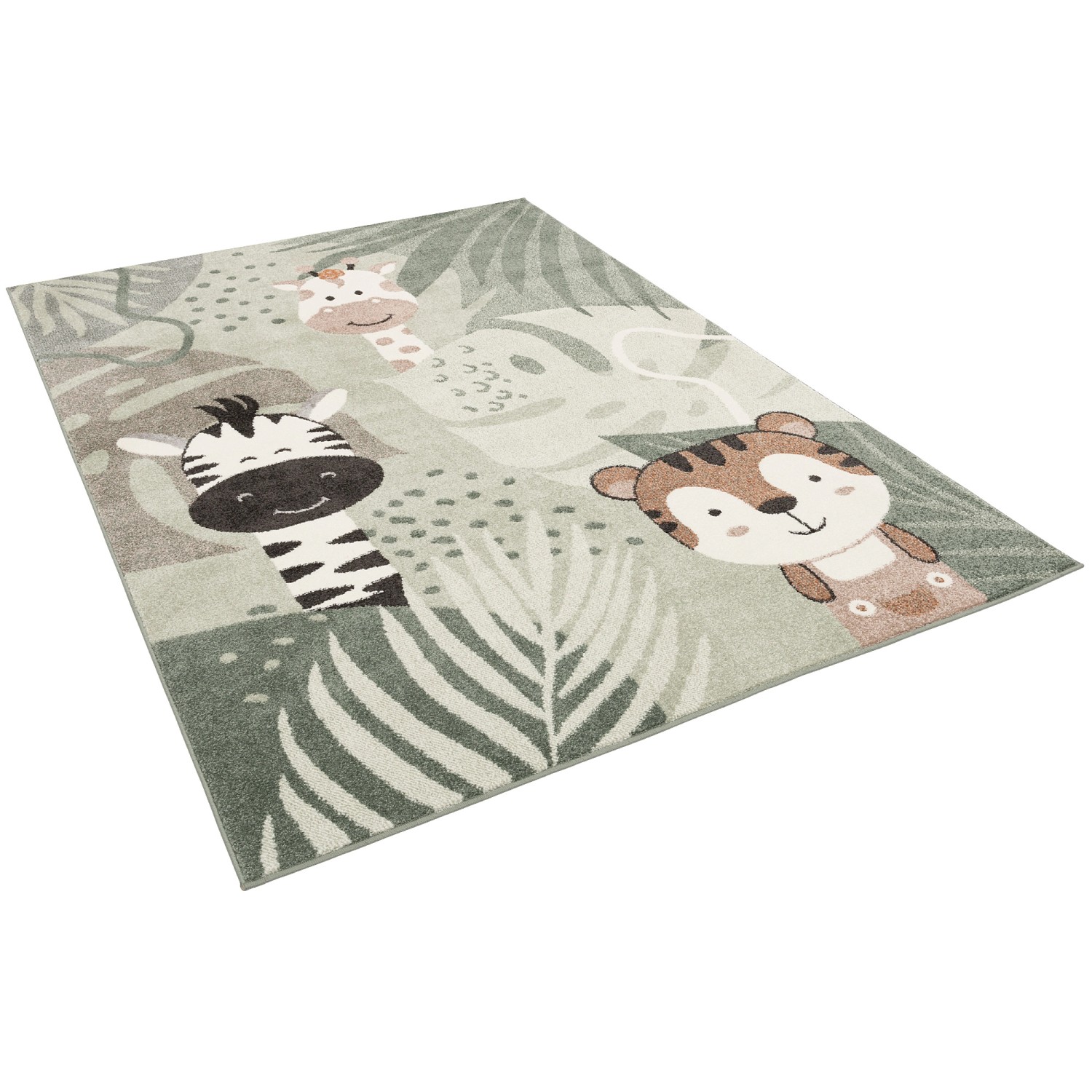 Pergamon Kinder Teppich Softstar Kids Safari Friends Grün 120x170cm günstig online kaufen