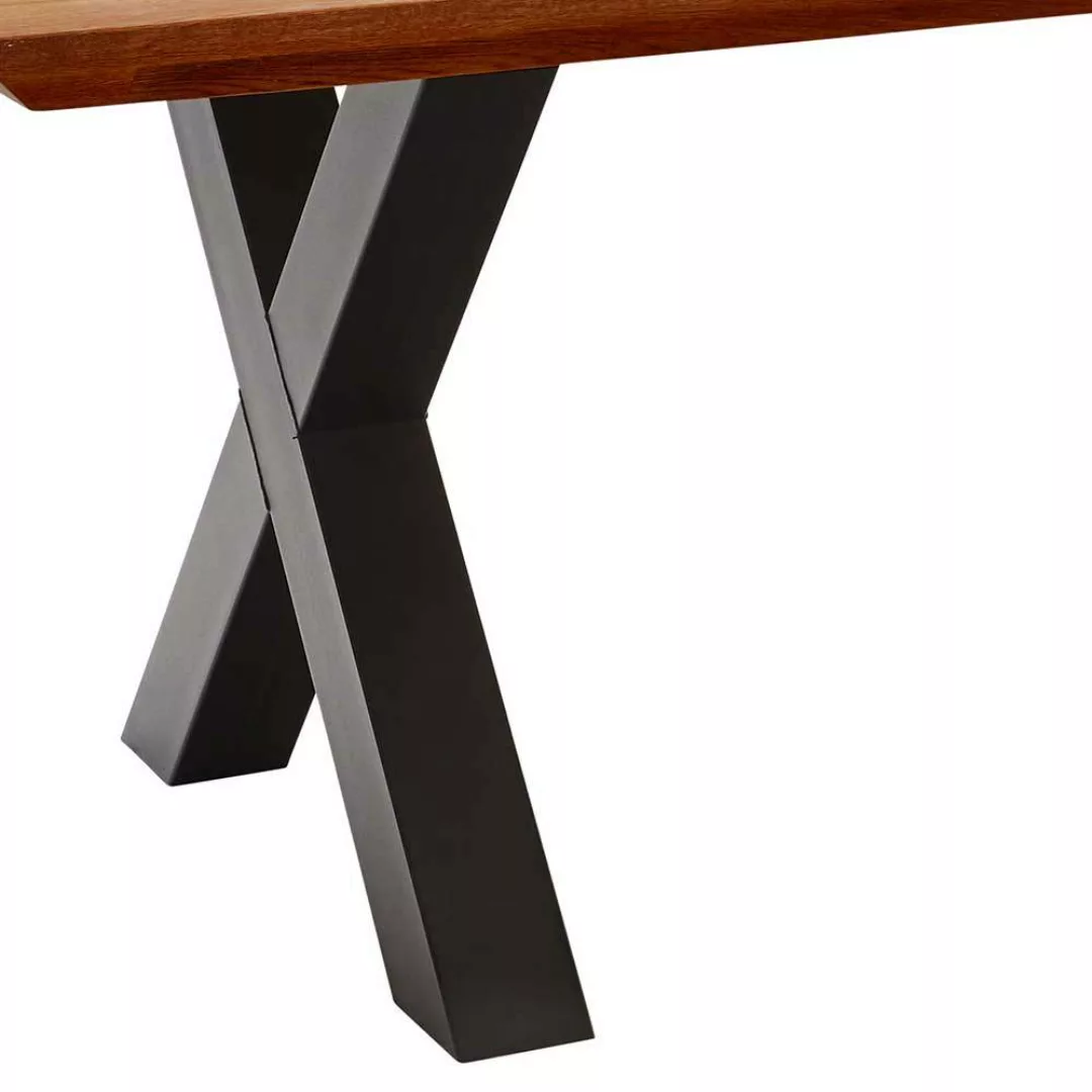 Esszimmer Tisch X Gestell in Eichefarben Schwarz günstig online kaufen