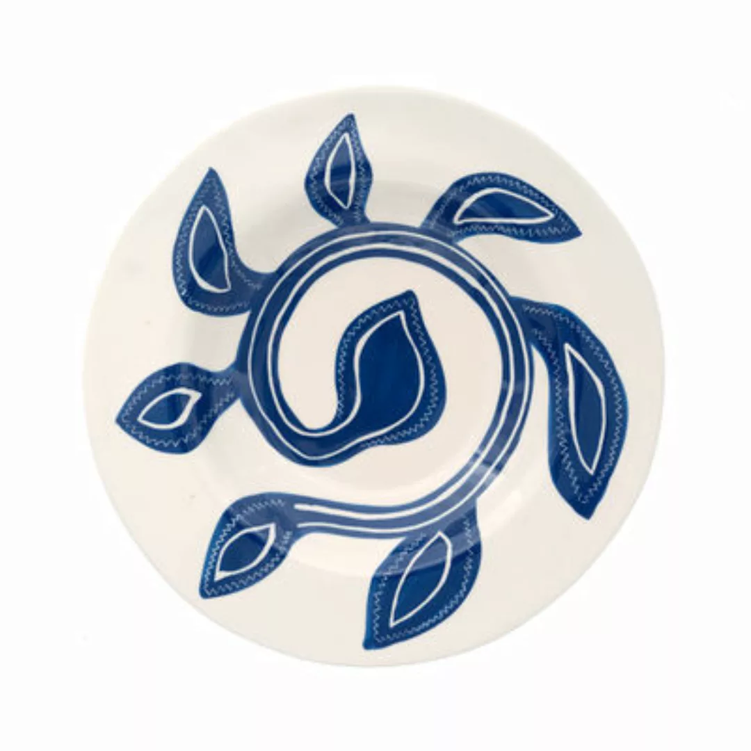 Teller Patricia keramik blau / Ø 26 cm - Handbemalt - LAETITIA ROUGET - Bla günstig online kaufen