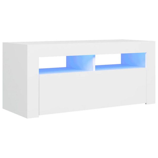 vidaXL TV-Schrank TV-Schrank mit LED Leuchten Weiß 90x35x40 cm Lowboard günstig online kaufen