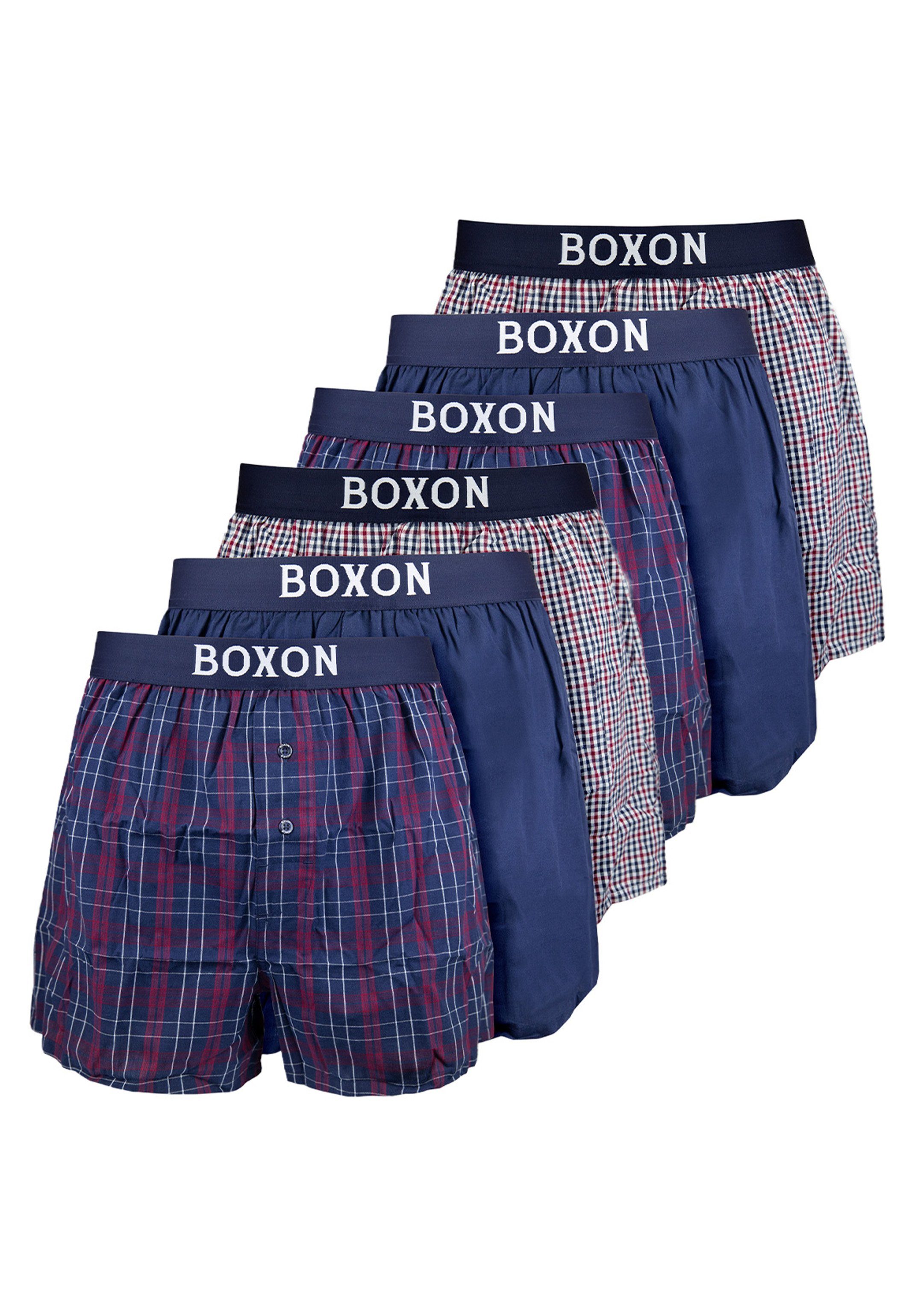 BOXON Boxershorts 6er Pack Web (Spar-Set, günstig online kaufen