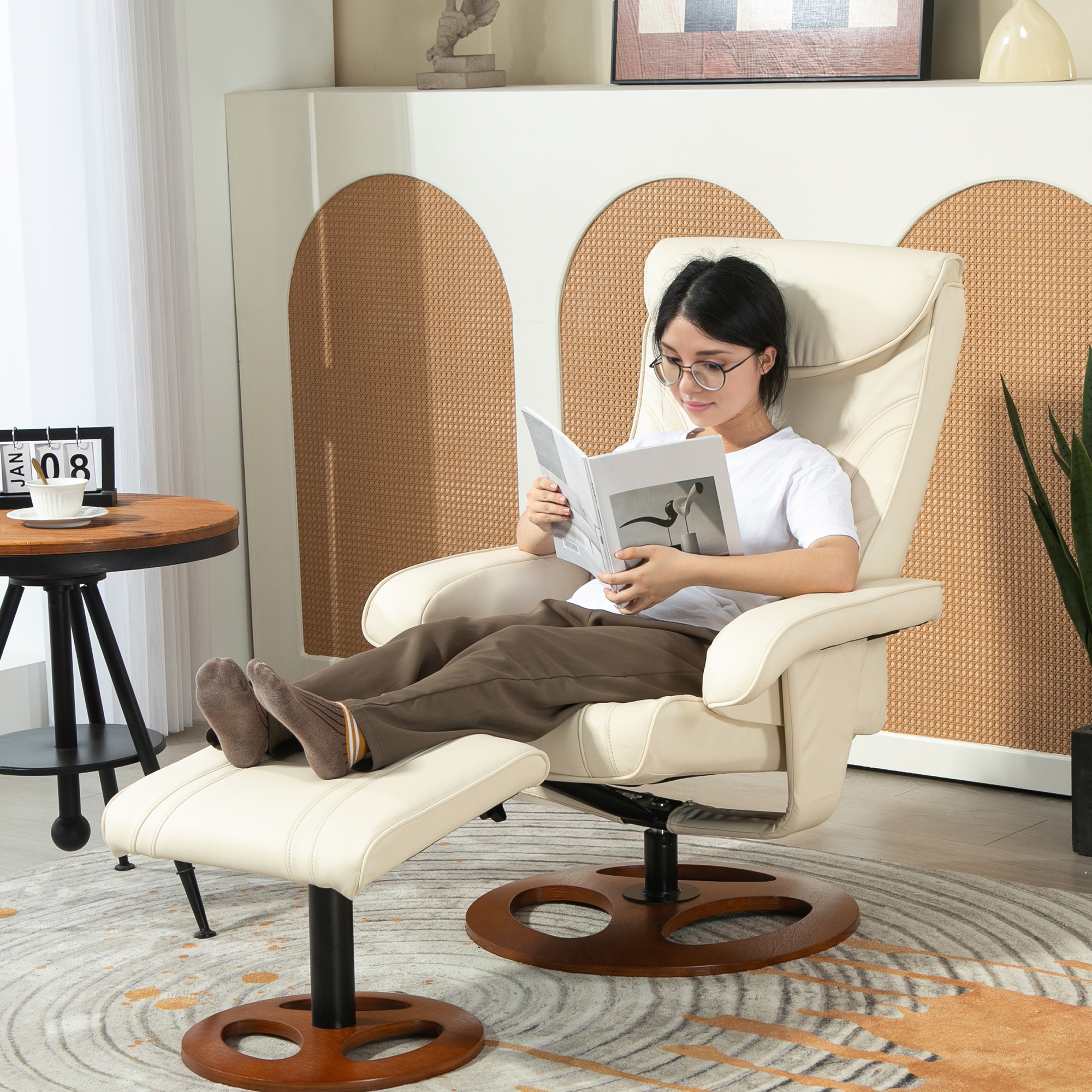 HOMCOM Relaxsessel mit Fußhocker Liegesessel relaxend Sessel mit bis zu 135 günstig online kaufen