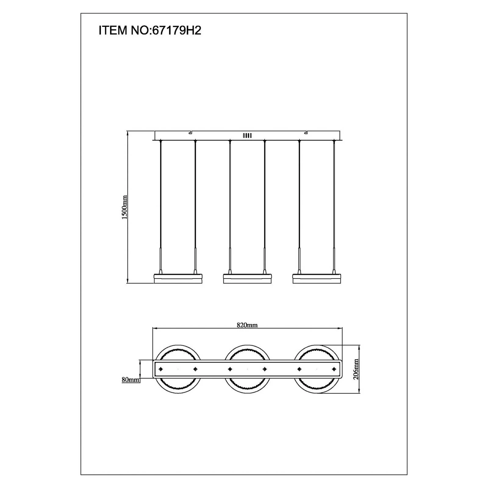 LED-Hängelampe Della, Länge 82 cm, dunkelgrau, Metall, 3-flg günstig online kaufen